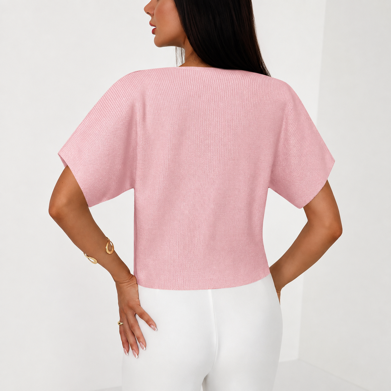 Casual Button Down Slim Fit Knit Top For Women