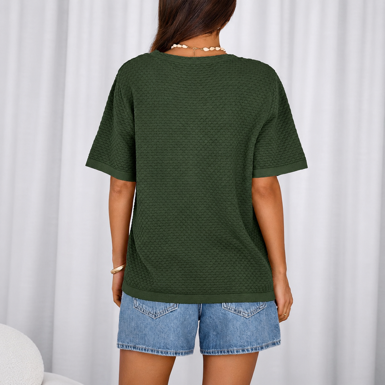 Casual Short Sleeve Crochet Knit Cardigan For Women