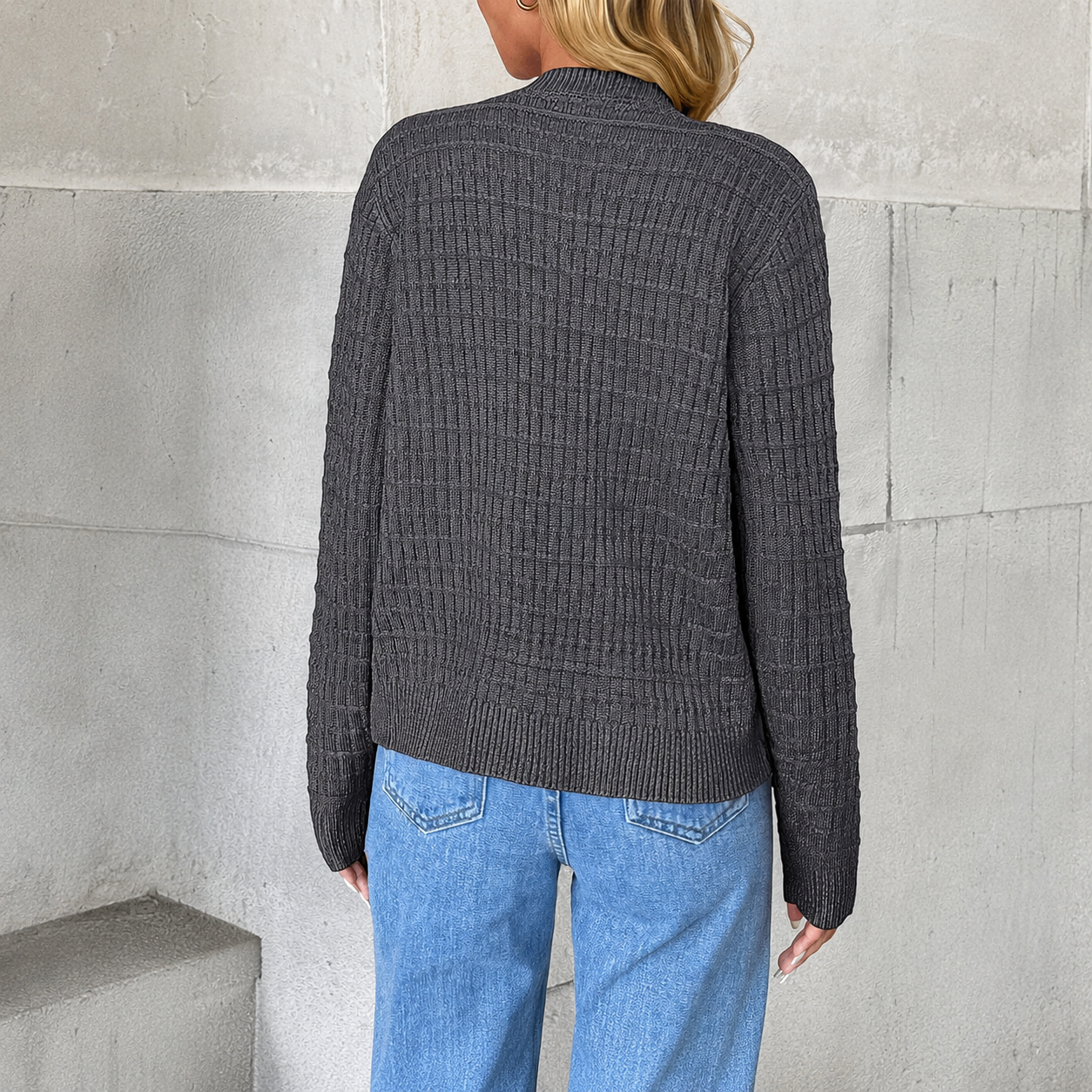 Casual Long Sleeve Button Down Cardigan Jacket For Women
