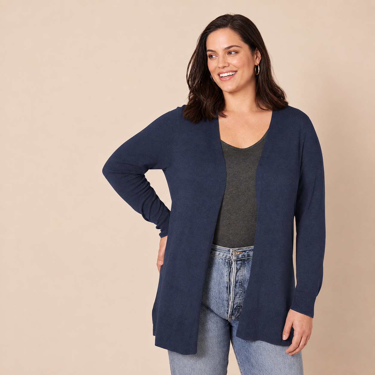Lightweight Long Sleeve Open Front Sweater Cardigan for Women