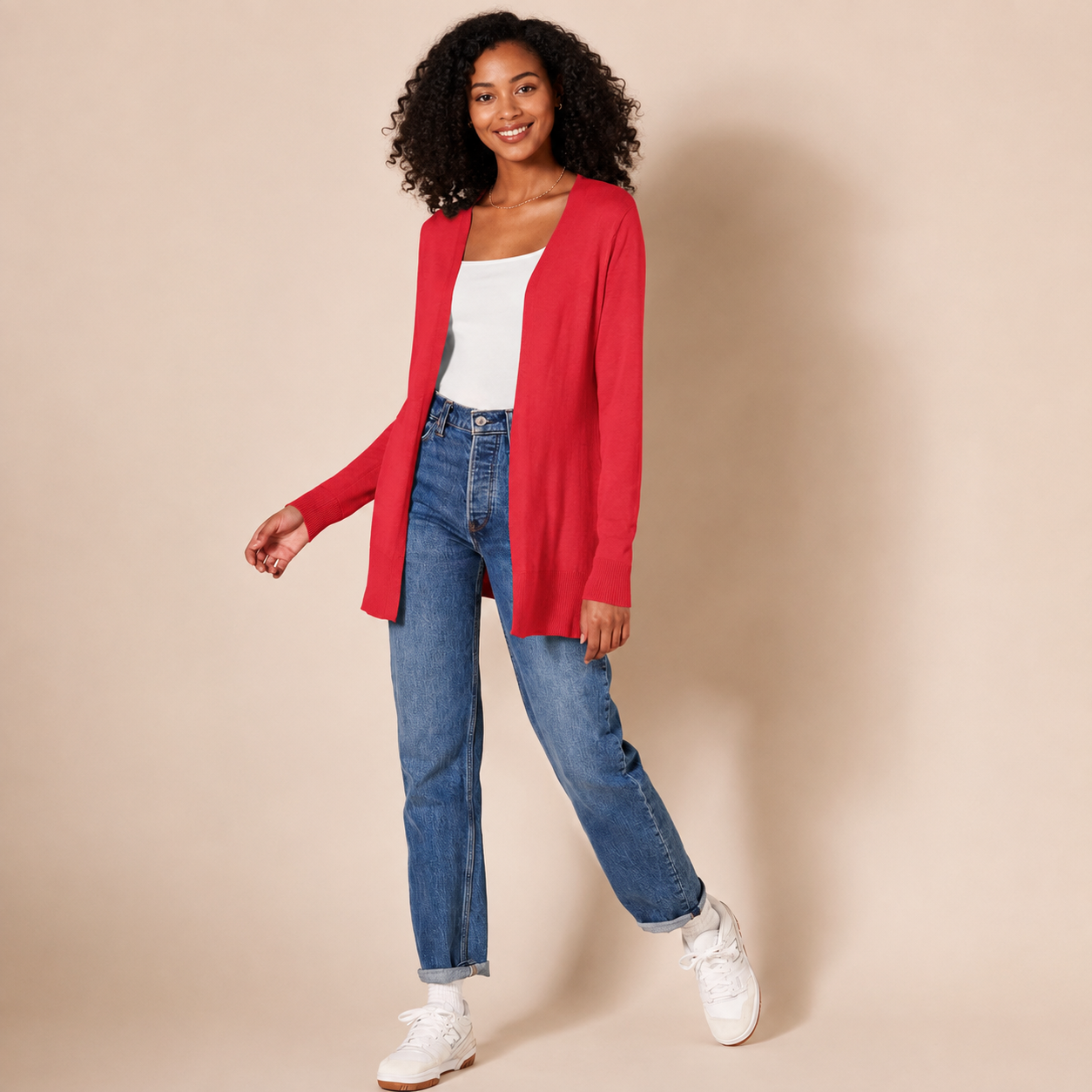 Lightweight Long Sleeve Open Front Sweater Cardigan for Women