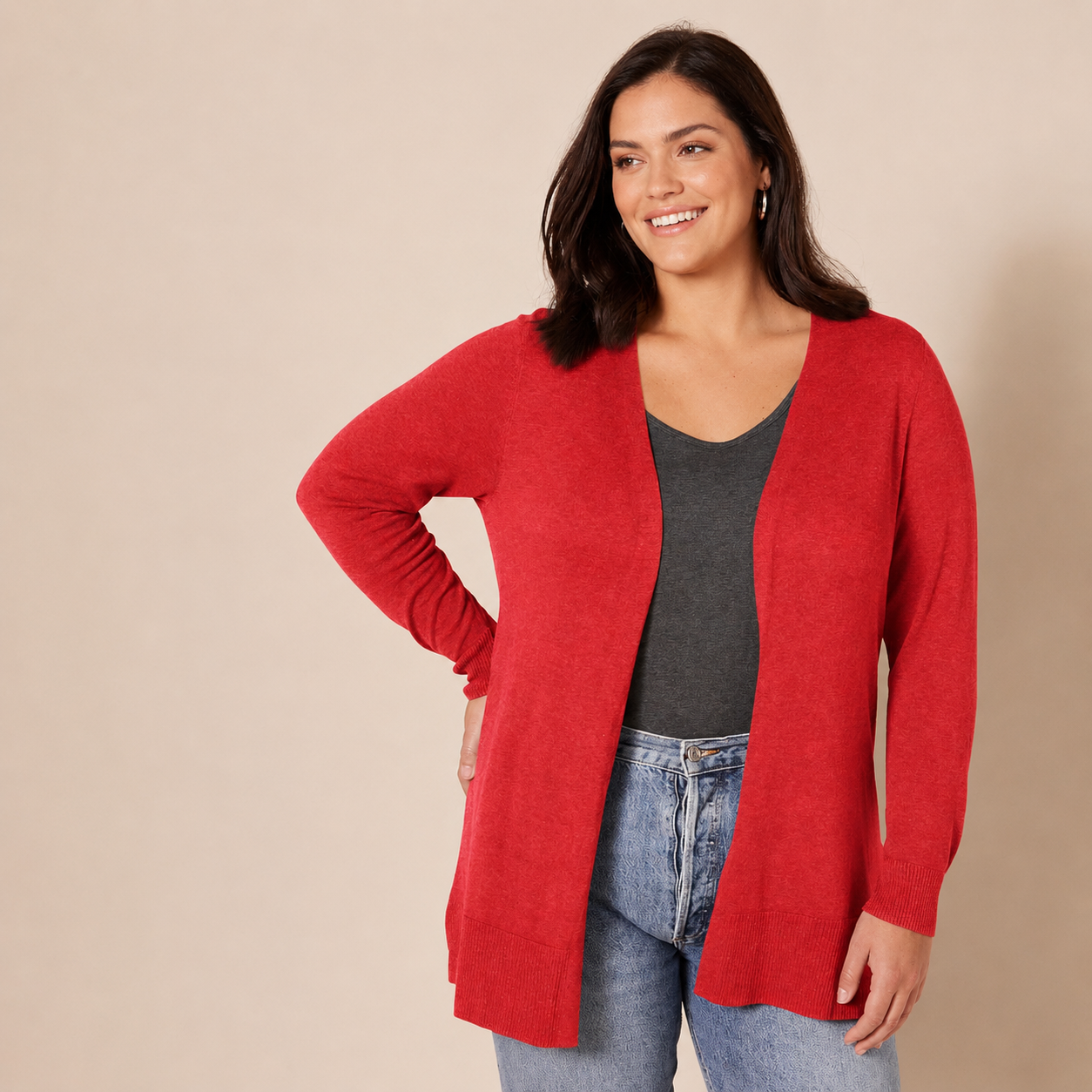 Lightweight Long Sleeve Open Front Sweater Cardigan for Women