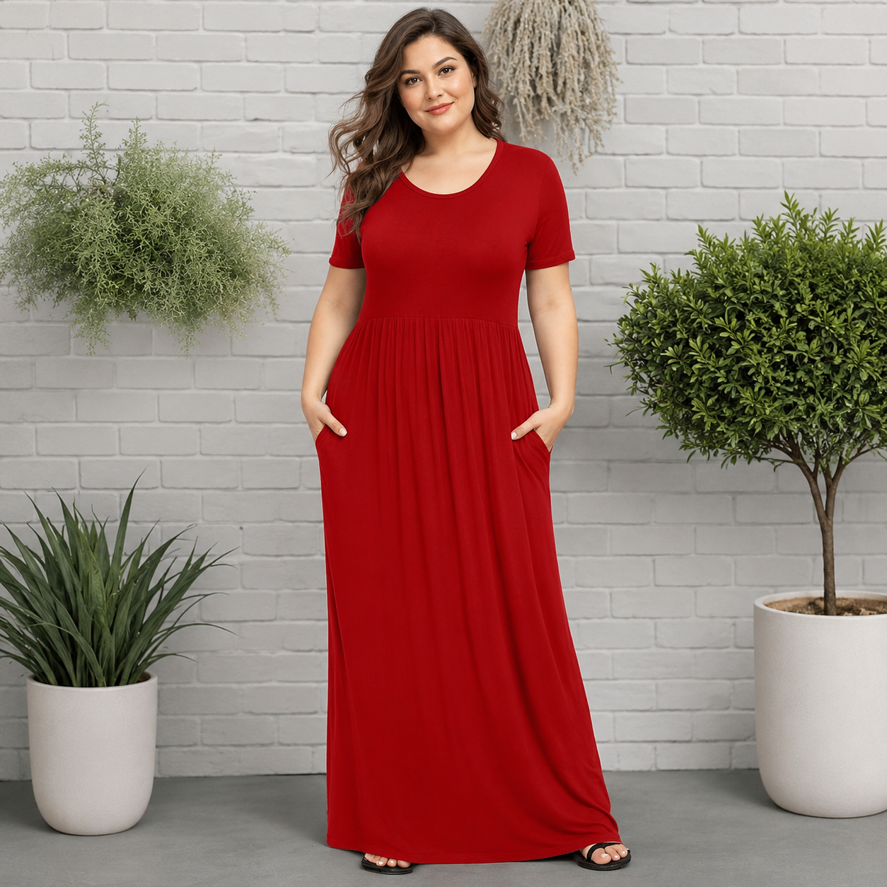 Casual Short Sleeve Maxi Dress For Women