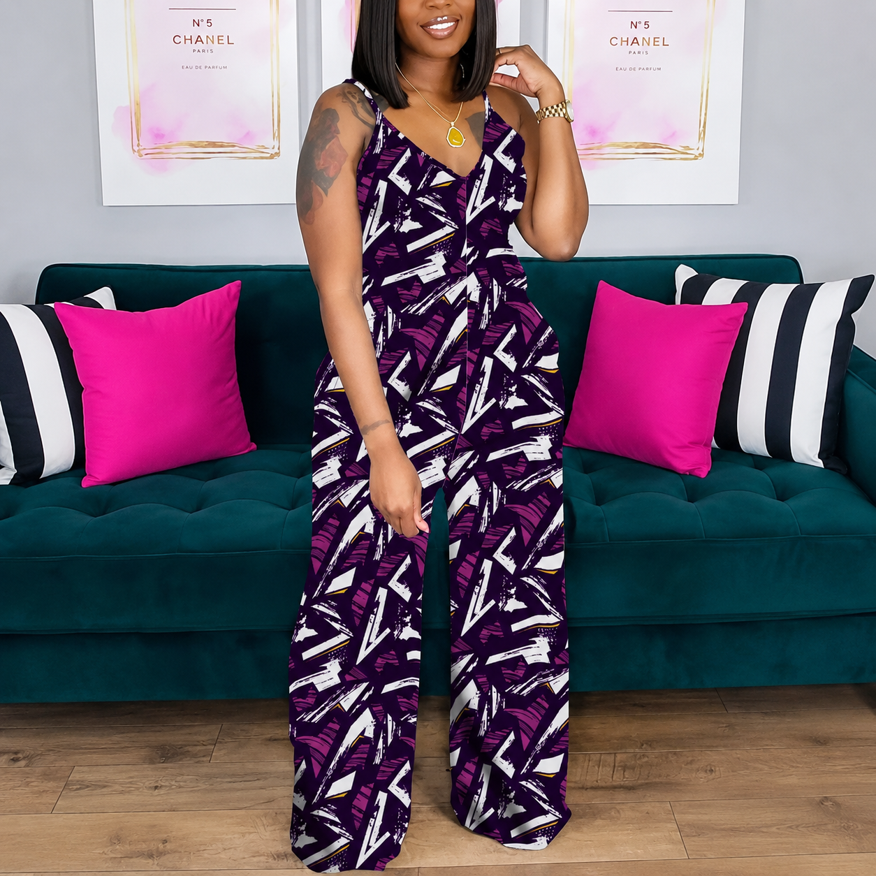 Casual Pocket Spaghetti Strap Jumpsuit For Women