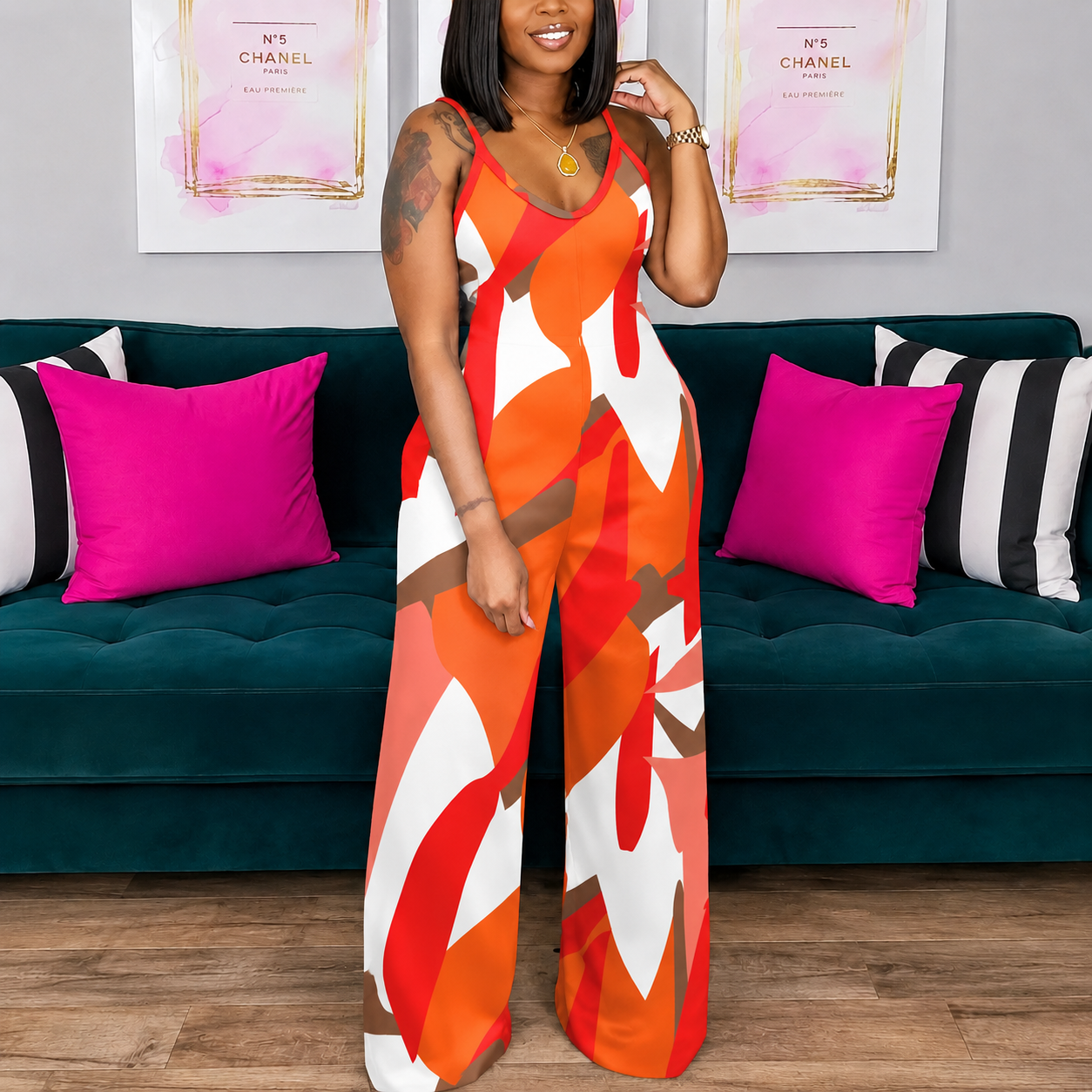 Casual Pocket Spaghetti Strap Jumpsuit For Women