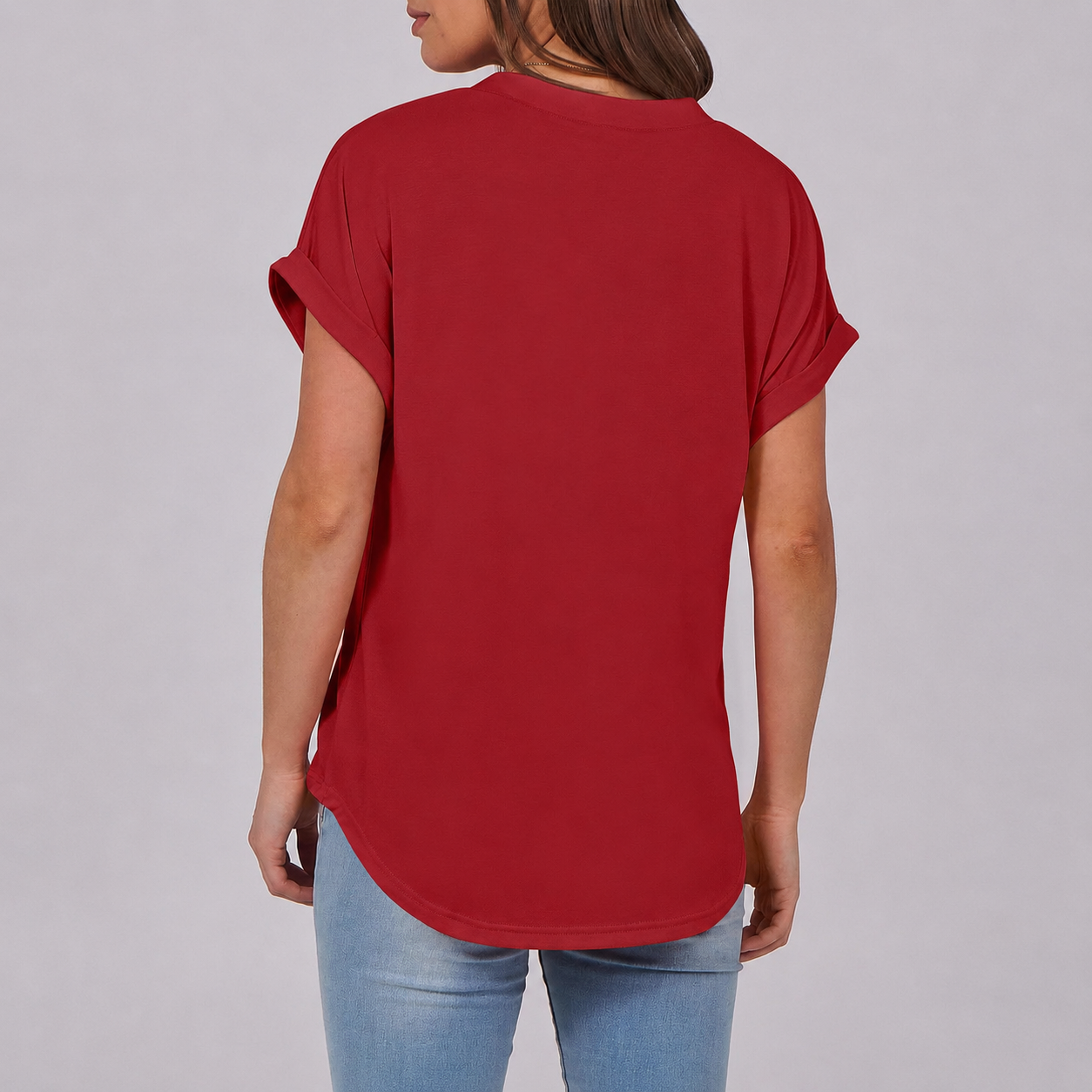 Casual Short Sleeve Henley Top For Women