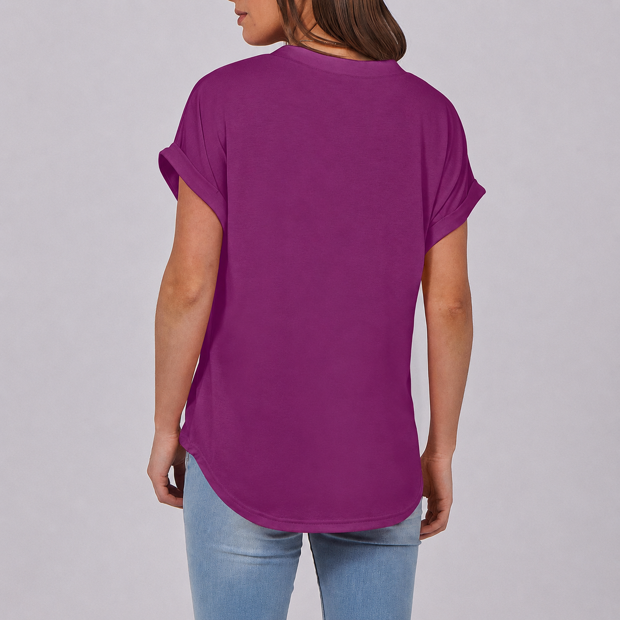 Casual Short Sleeve Henley Top For Women
