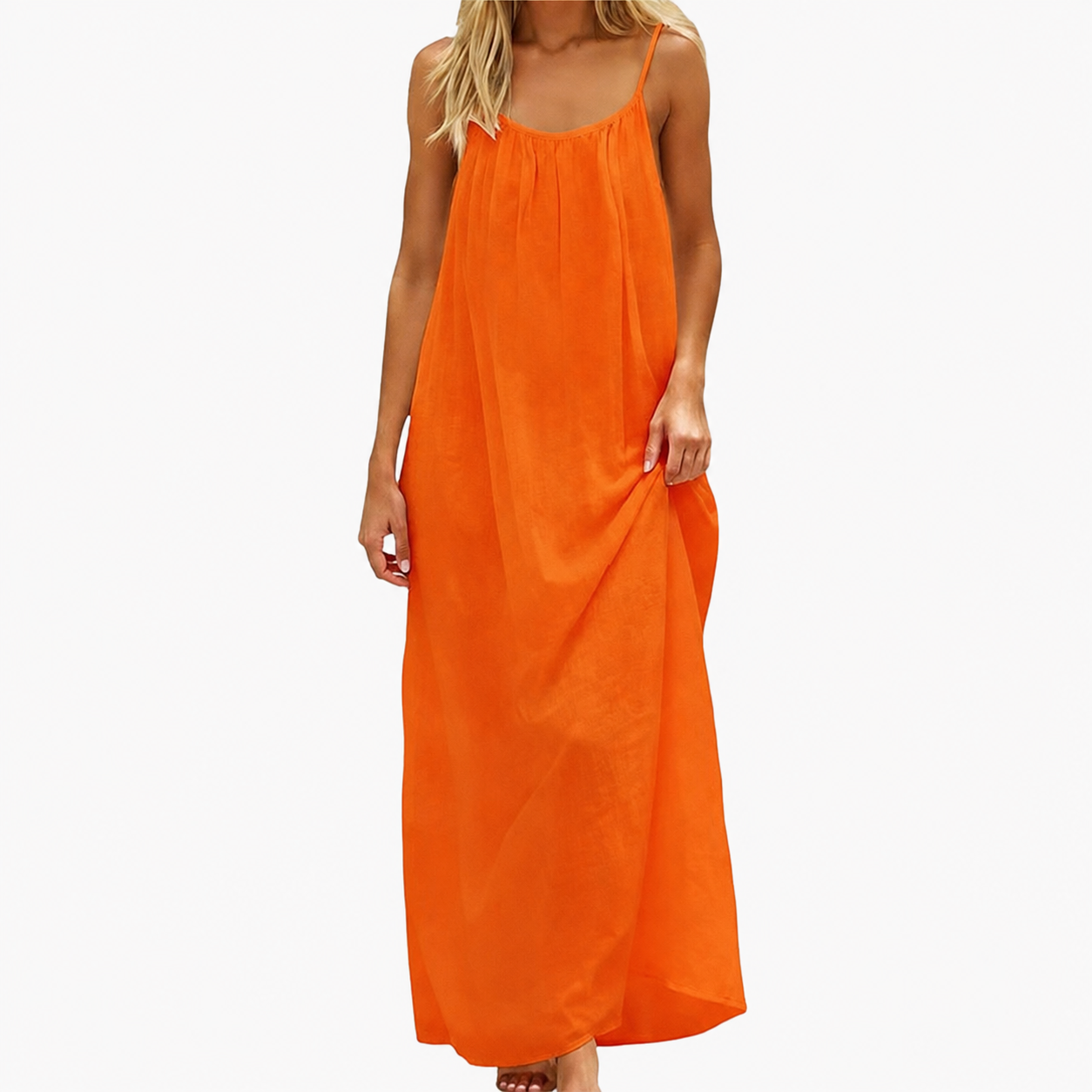 Sleeveless Summer Long Cami Lounge Dress For Women