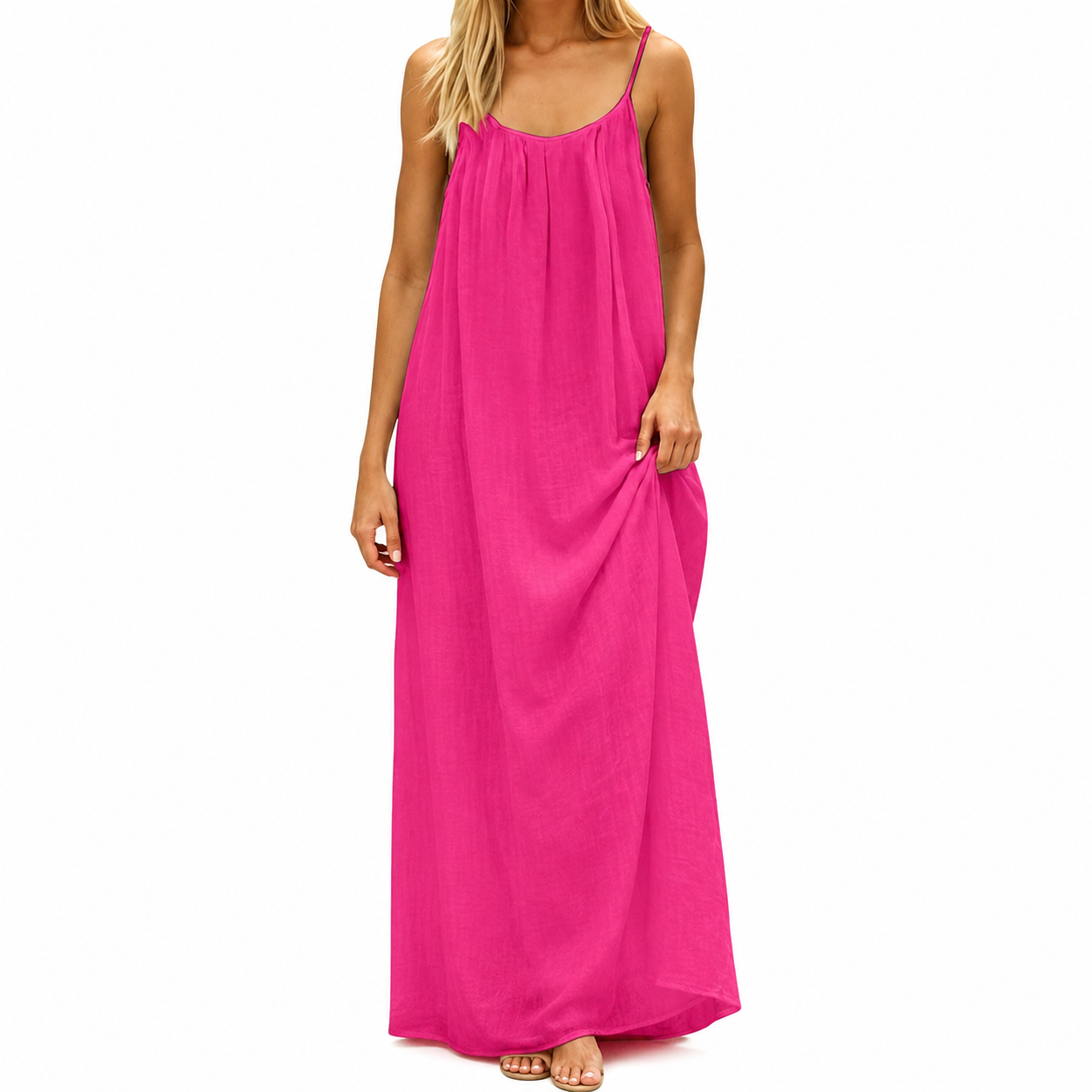 Sleeveless Summer Long Cami Lounge Dress For Women