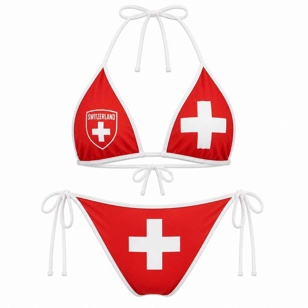 World Cup 2026 Switzerland Football Fan Two Piece Bikini Set For Women