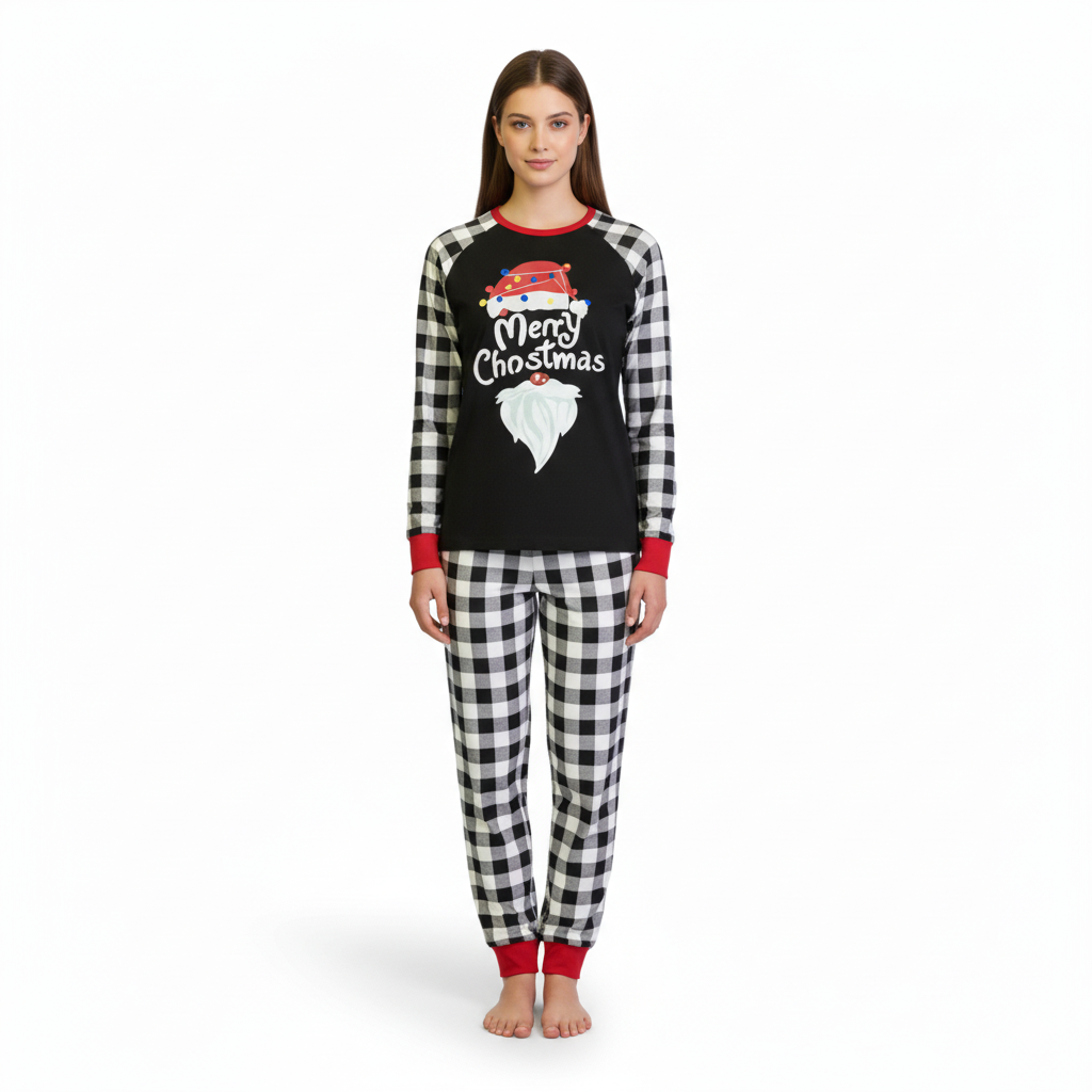 Christmas Santa Graphic Family Matching Pajama Set