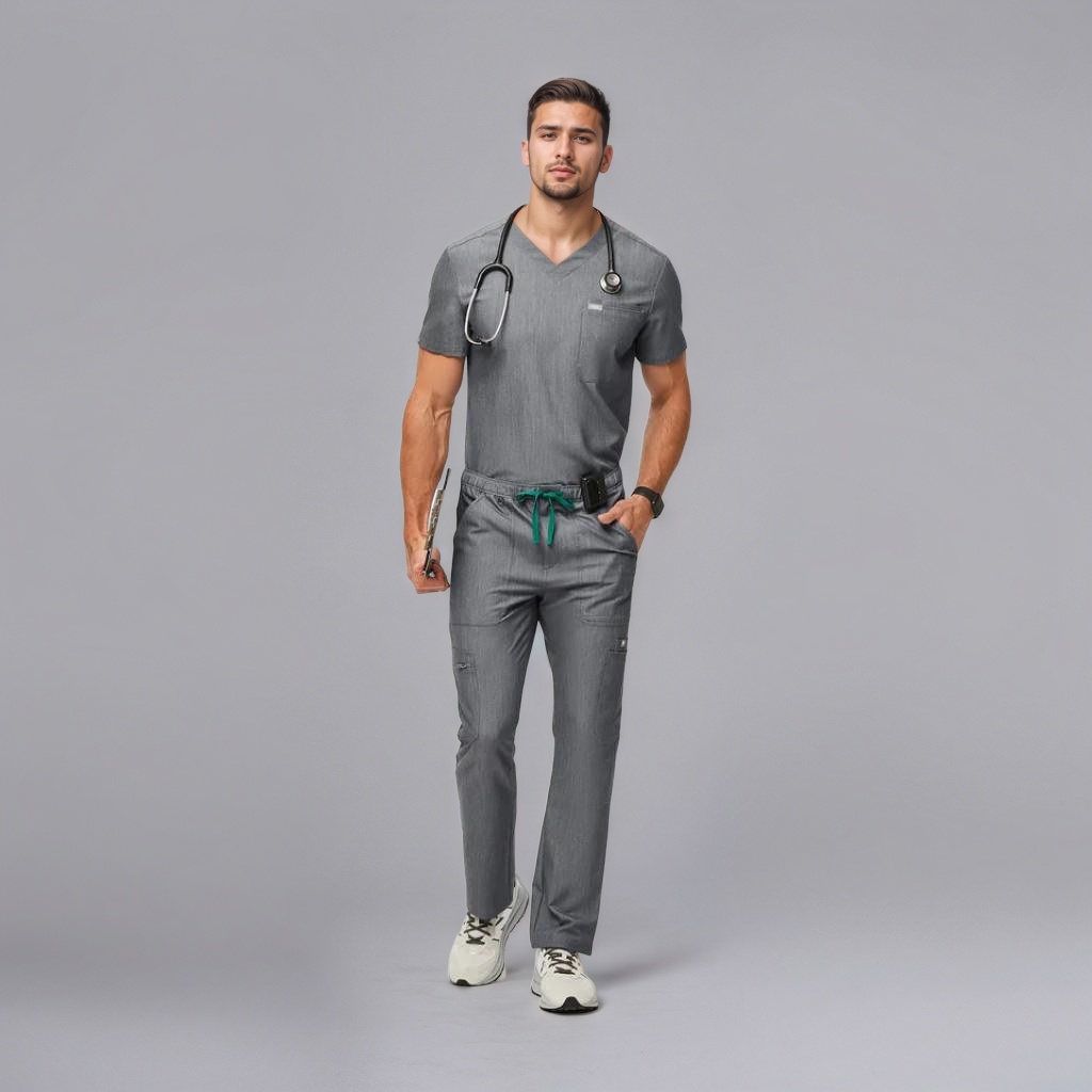 Comfortable Scrub Set For Men With Three Pocket Top And Pants