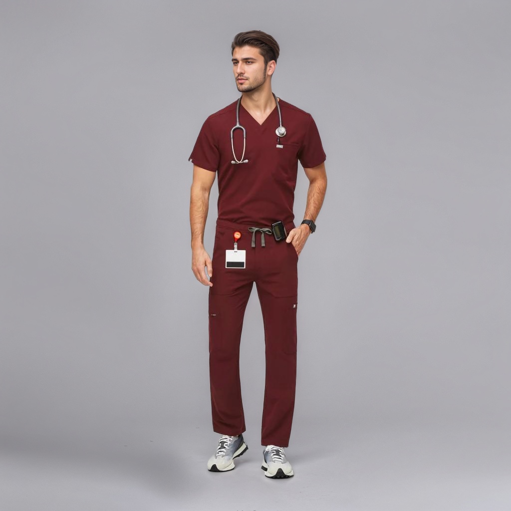 Comfortable Scrub Set For Men With Three Pocket Top And Pants