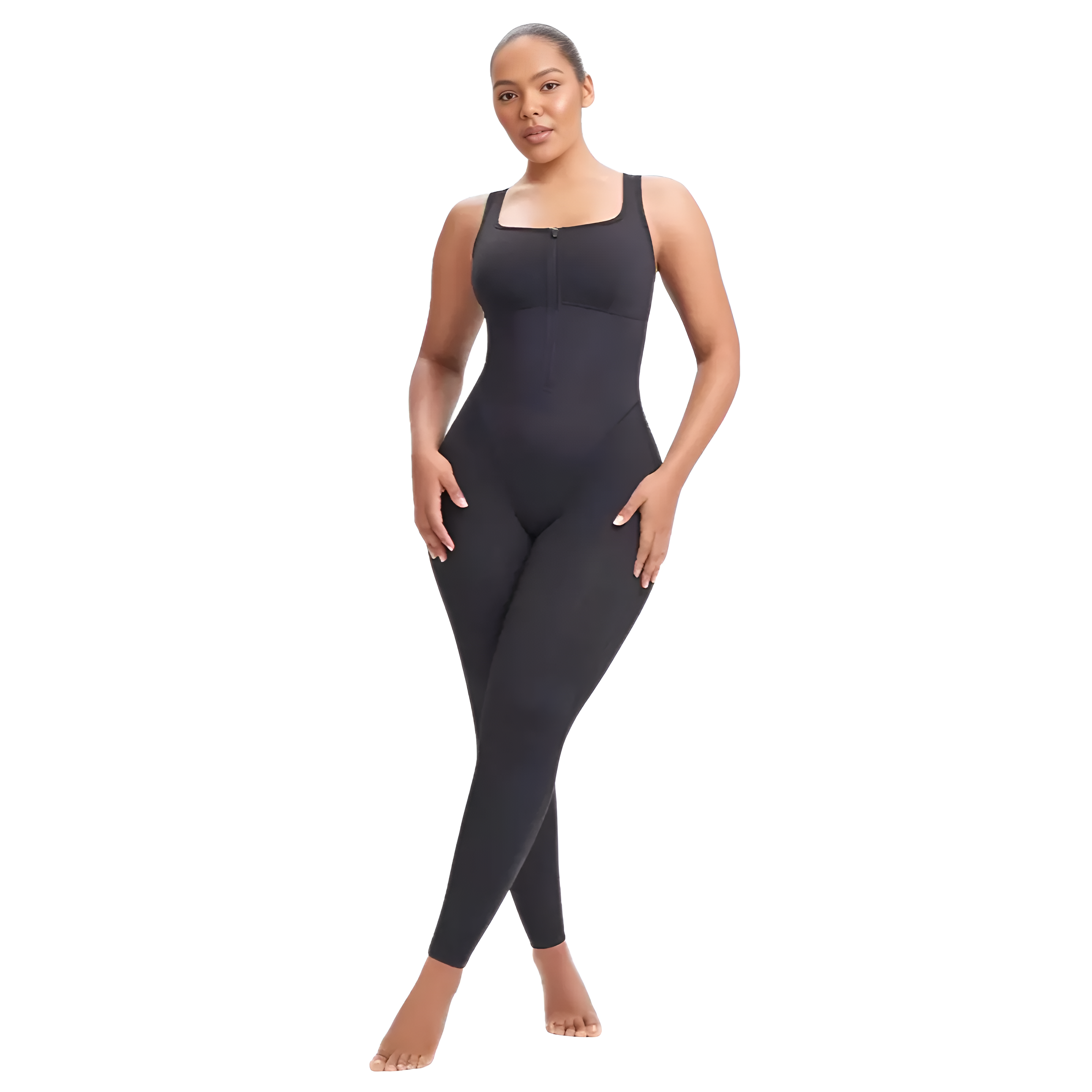 Compression Active Jumpsuit With Front Zip For Women