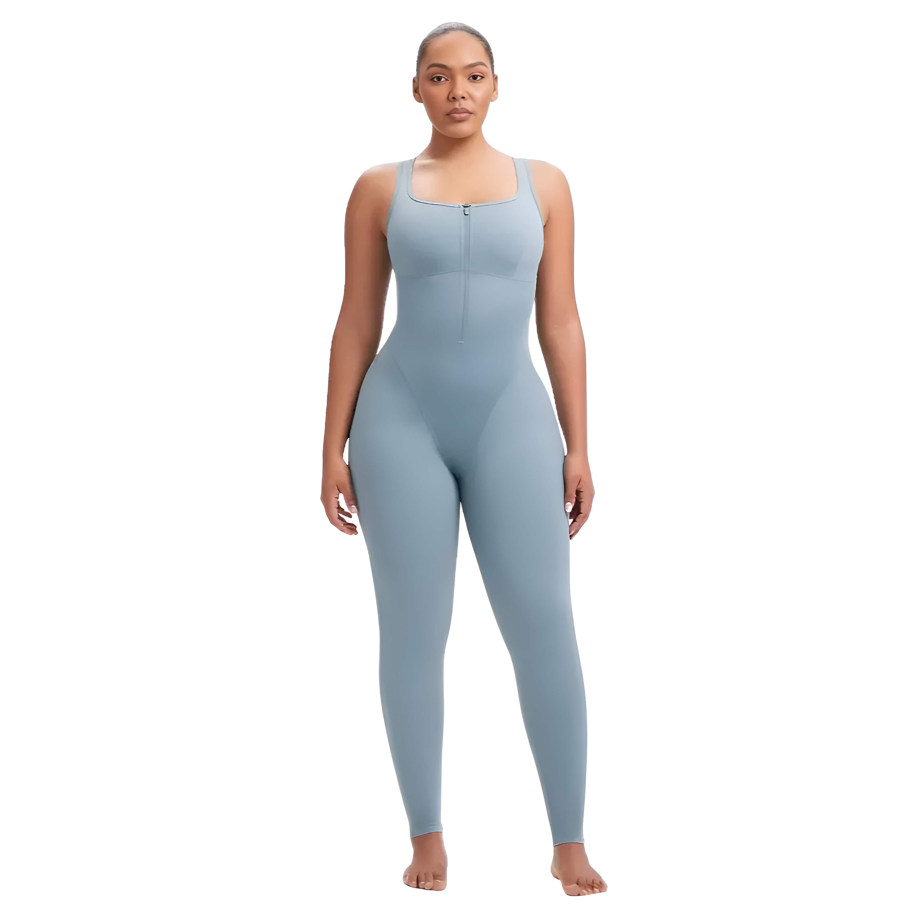 Compression Active Jumpsuit With Front Zip For Women