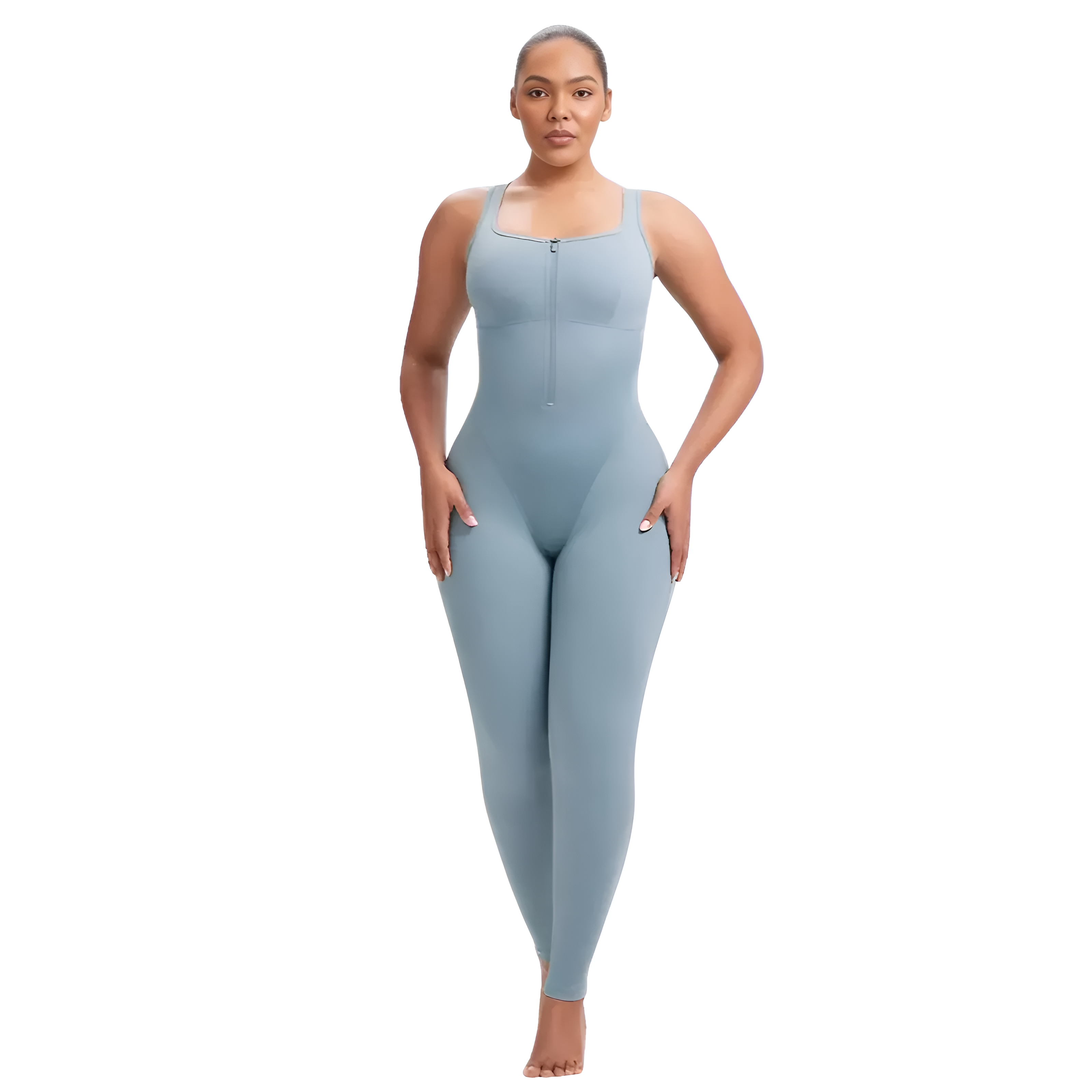 Compression Active Jumpsuit With Front Zip For Women