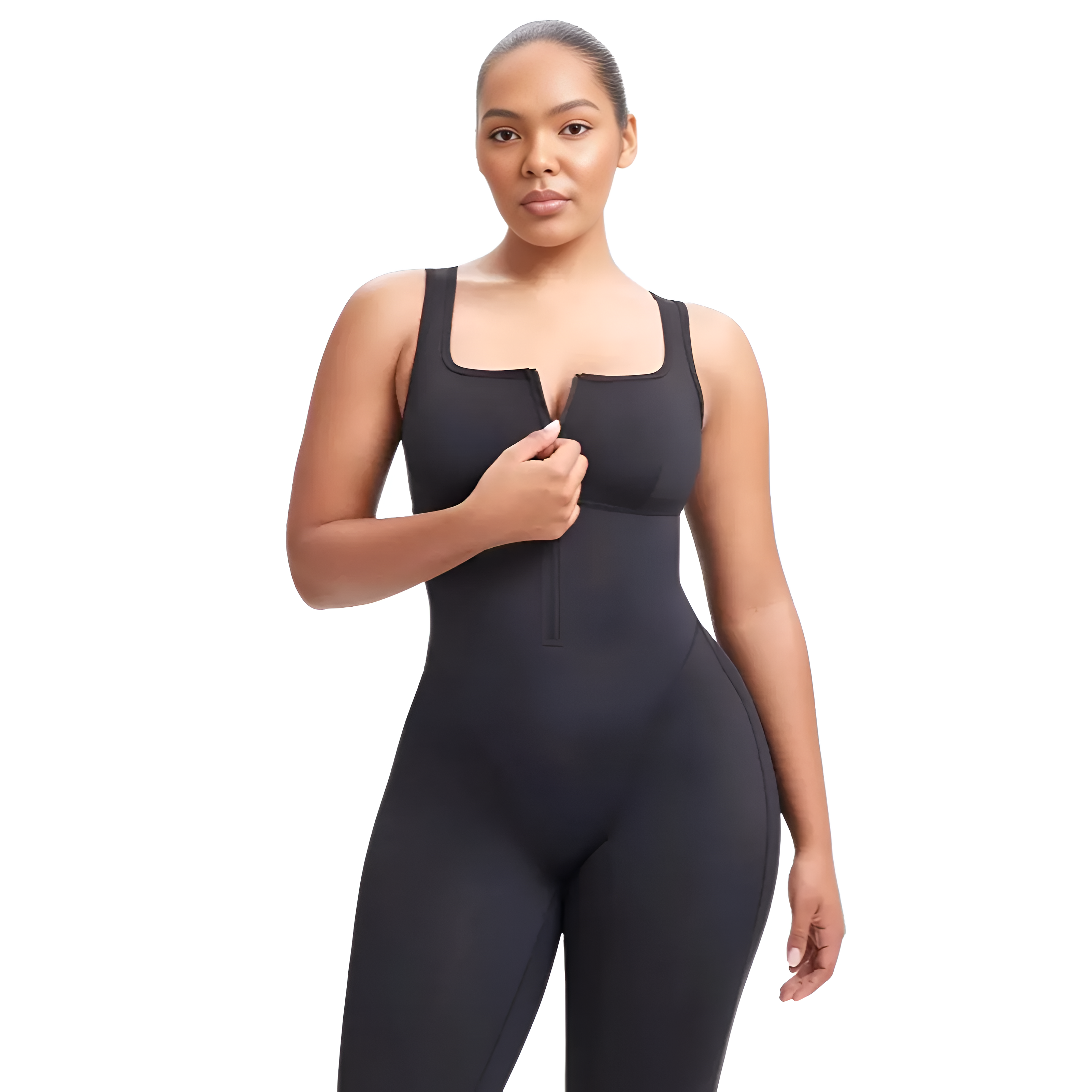 Compression Active Jumpsuit With Front Zip For Women