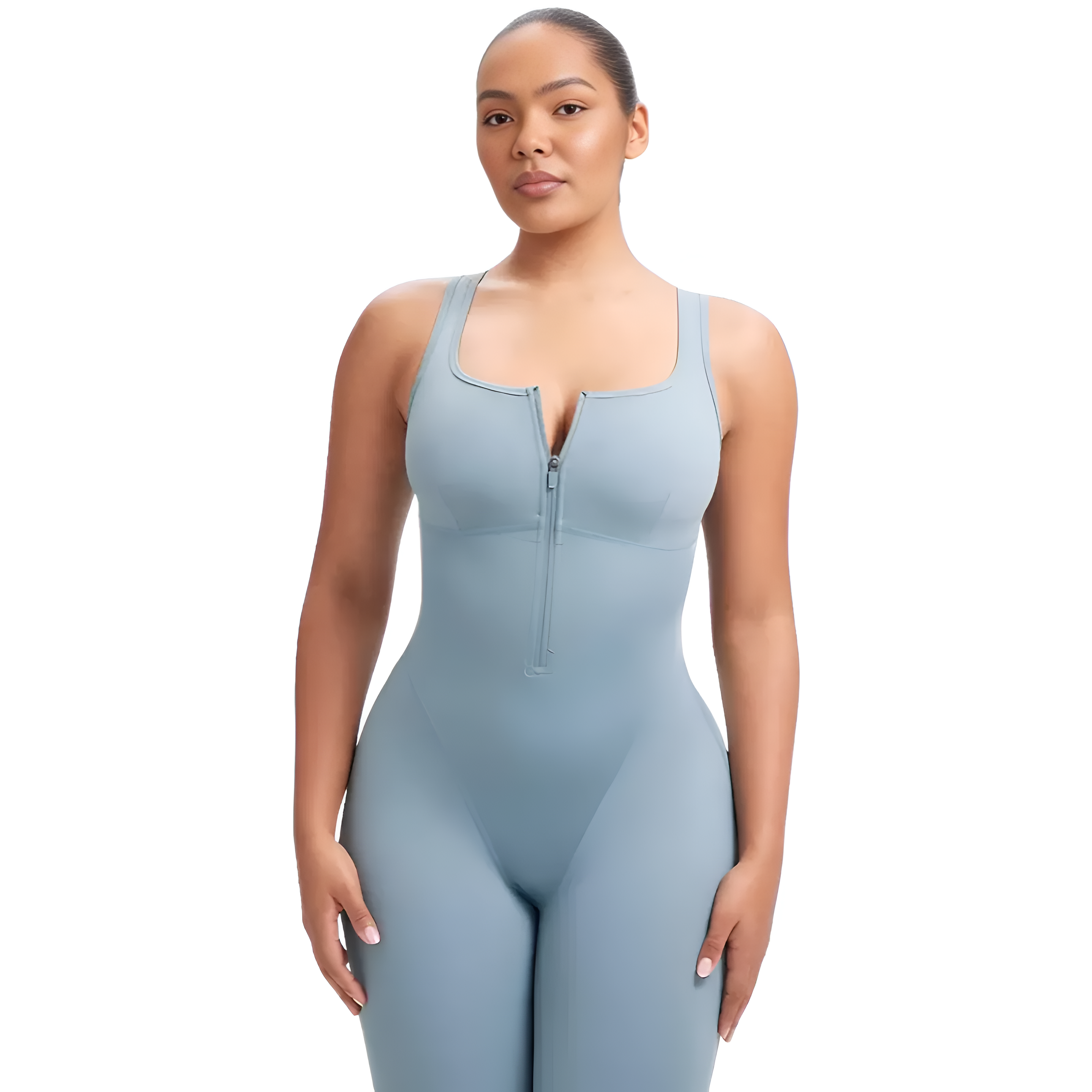 Compression Active Jumpsuit With Front Zip For Women