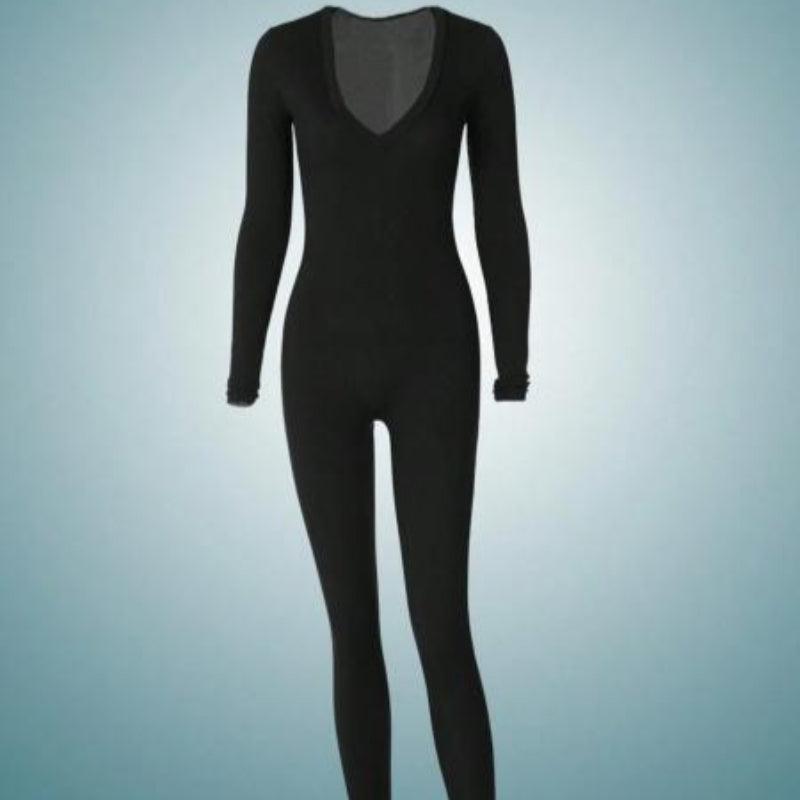 Deep V Designed Solid Color Jumpsuit For Bold And Elegant Look