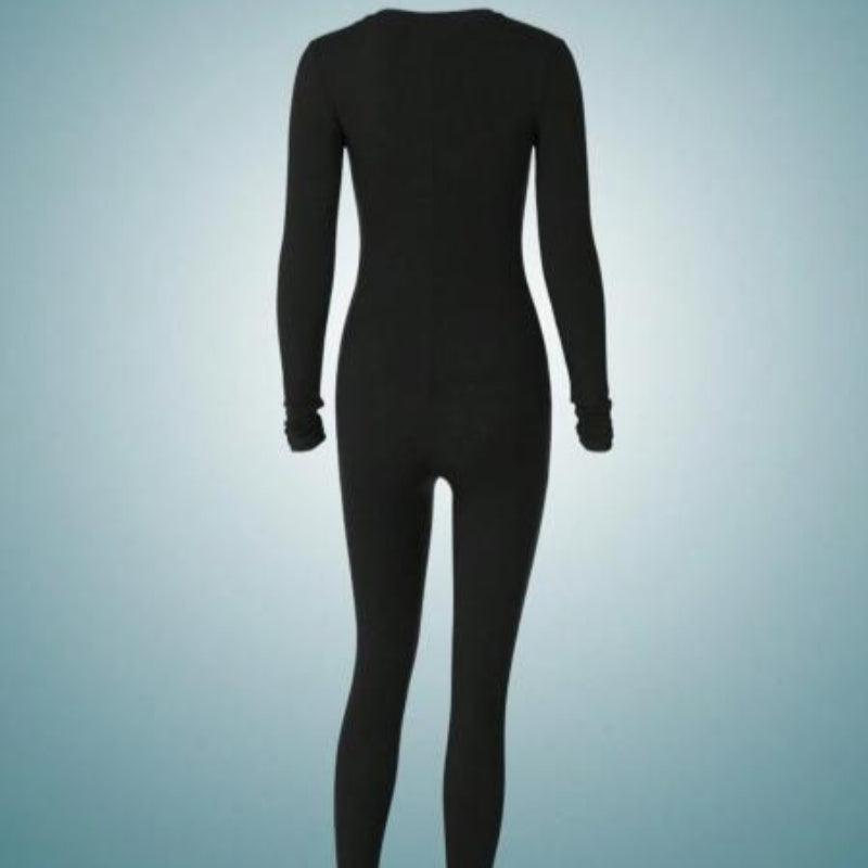 Deep V Designed Solid Color Jumpsuit For Bold And Elegant Look