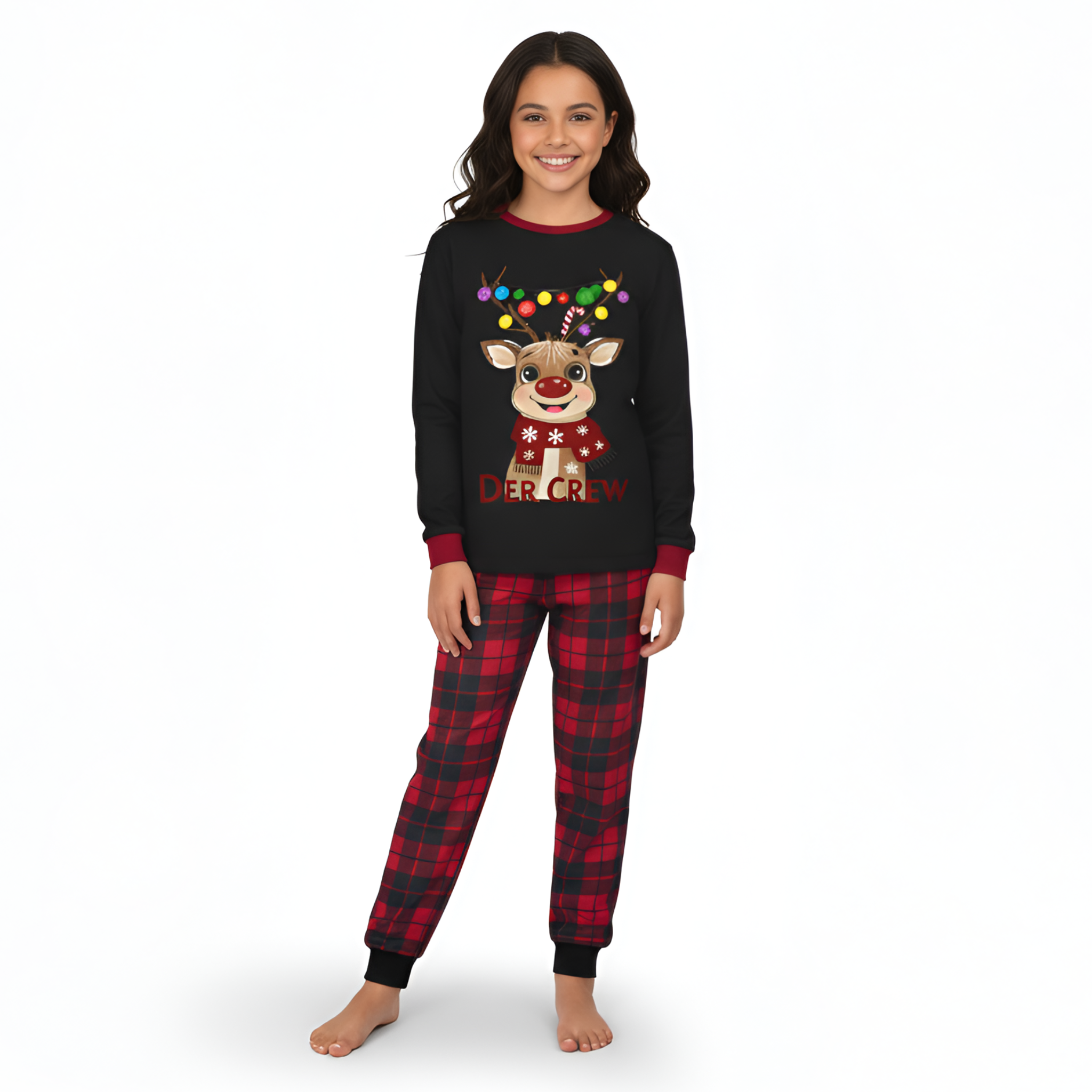 Deer Crew Family Matching Pajama SetsDeer Printed Crew Family Matching Pajama Sets - Image 4