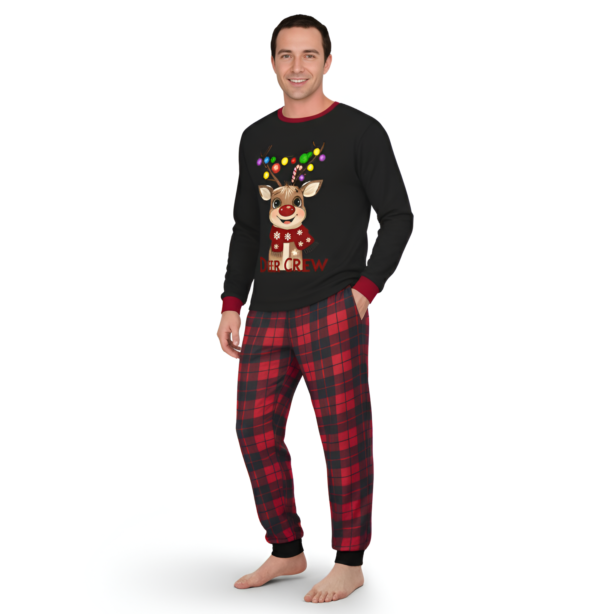 Deer Crew Family Matching Pajama SetsDeer Printed Crew Family Matching Pajama Sets - Image 3