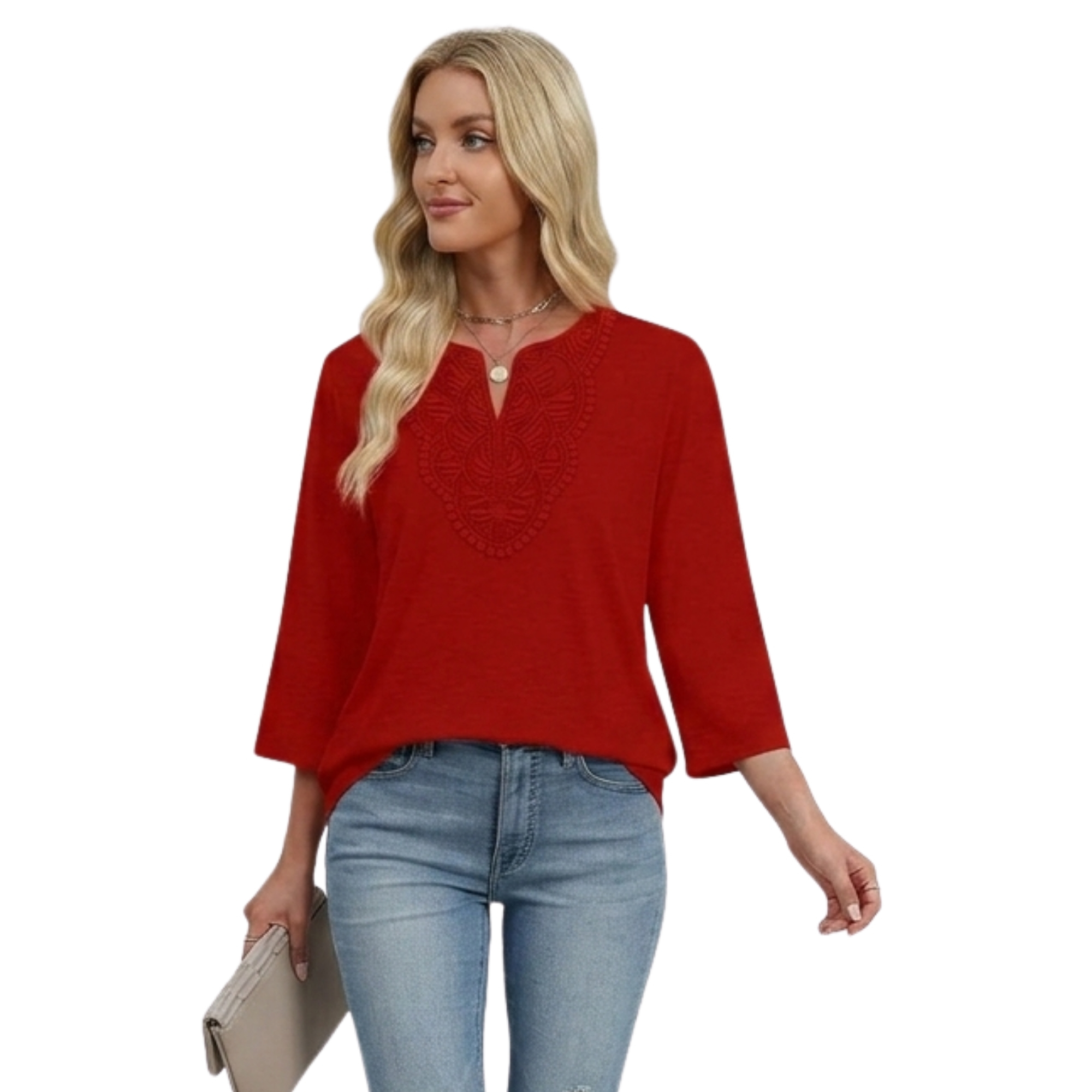 Dressy Casual Lace Blouses Shirt For Women