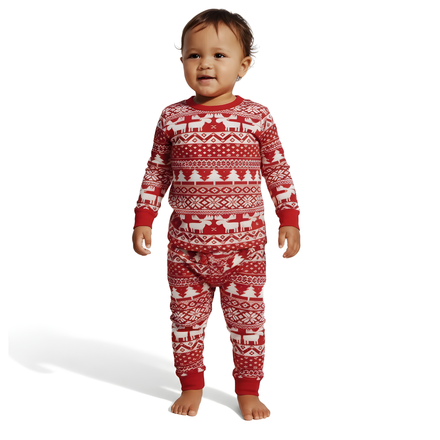 Festive Snowflake Printed Family Matching Christmas Pajama SetFestive Snowflake Printed Family Matching Christmas Pajama Set - Image 5