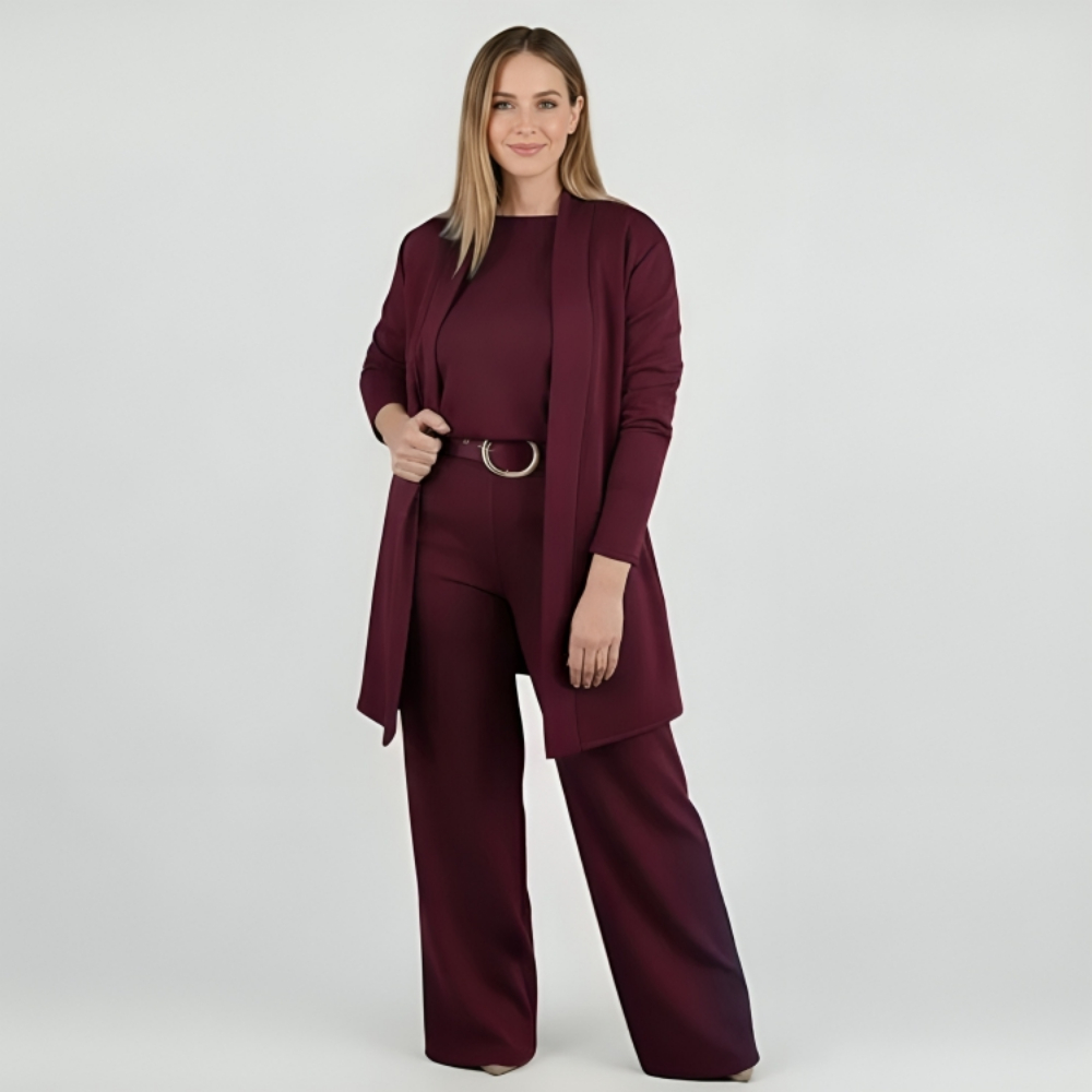 Longline Cardigan Three Piece Set