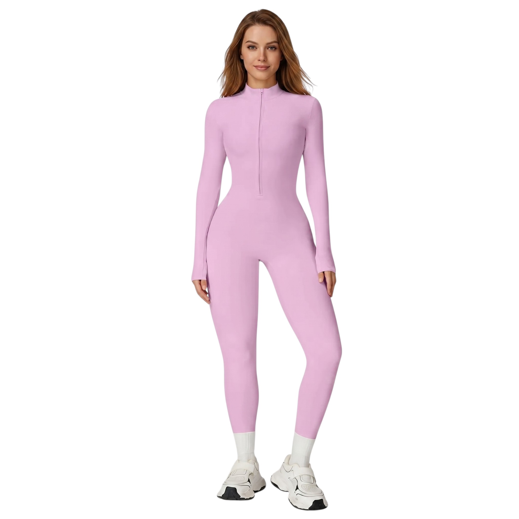 Solid Zip Up Sporty Skiing Jumpsuit