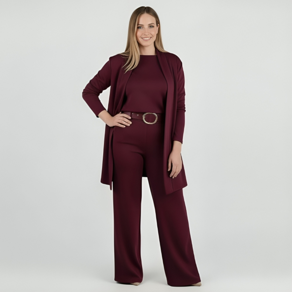 Longline Cardigan Three Piece Set