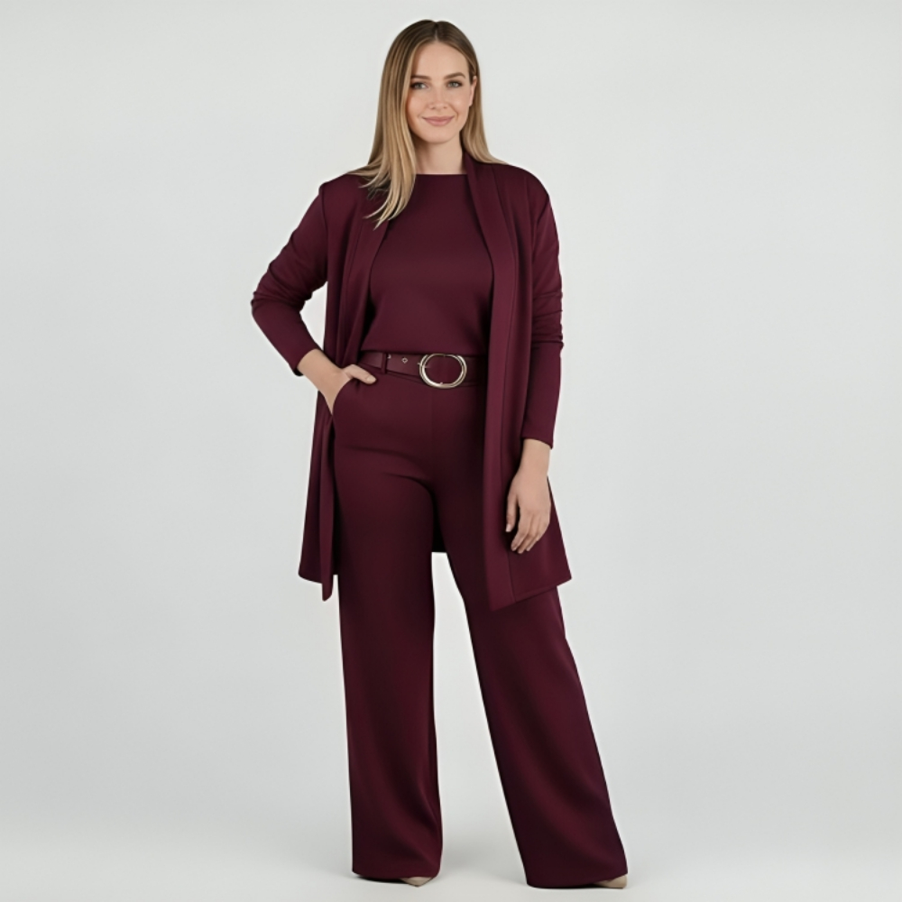Longline Cardigan Three Piece Set