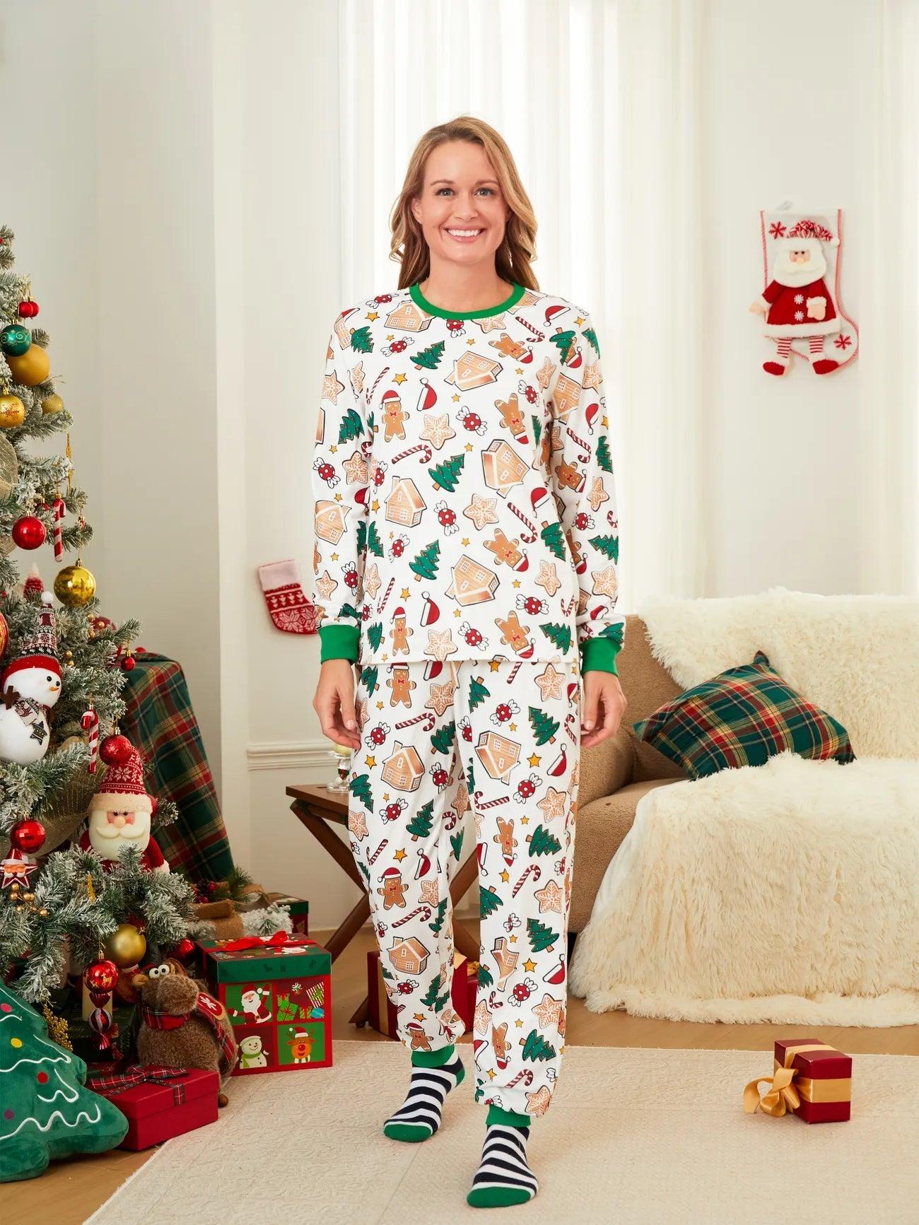 Gingerbread And Holiday Family Matching Pajama Set