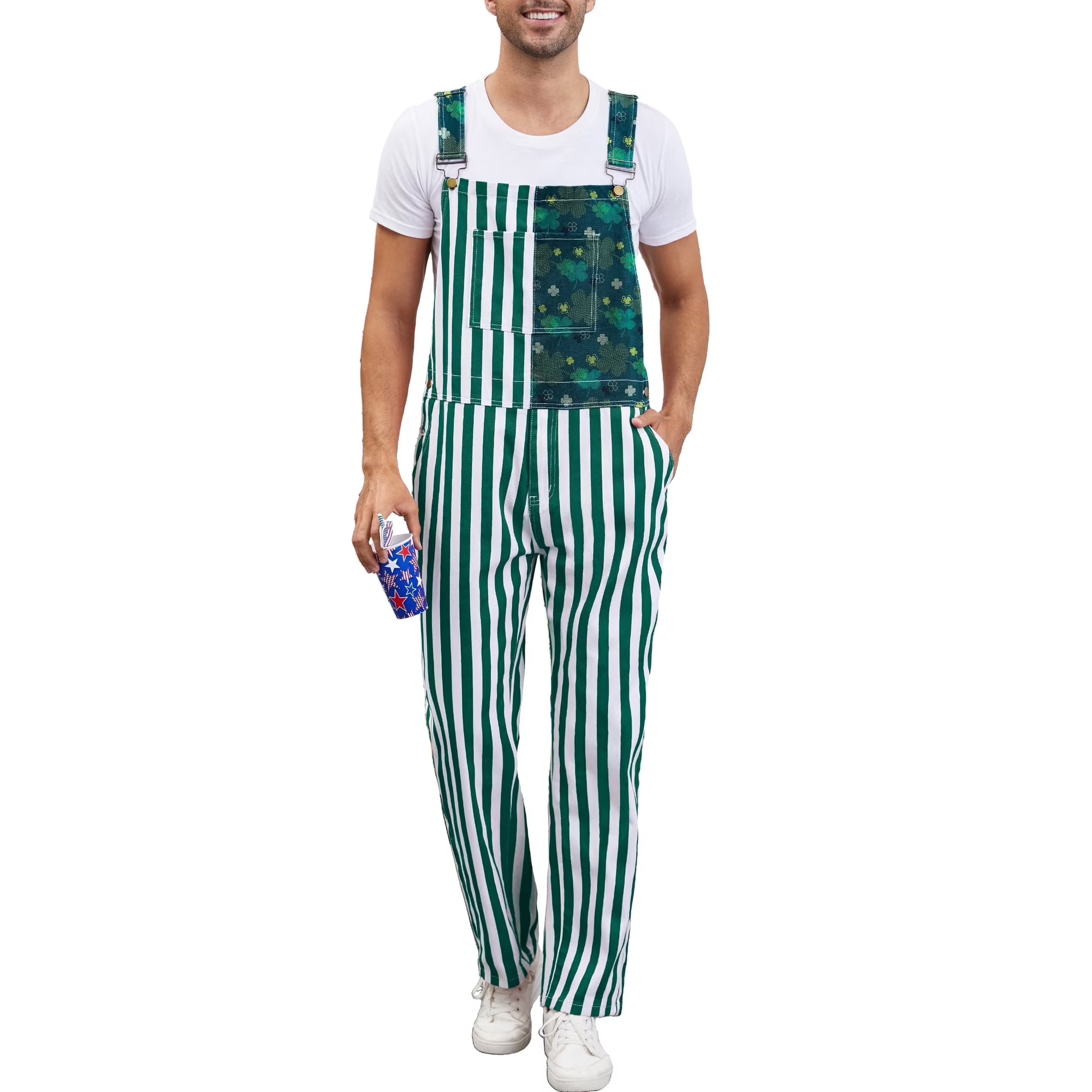  Denim Bib Coveralls Adjustable Straps Jumpsuit with Zip