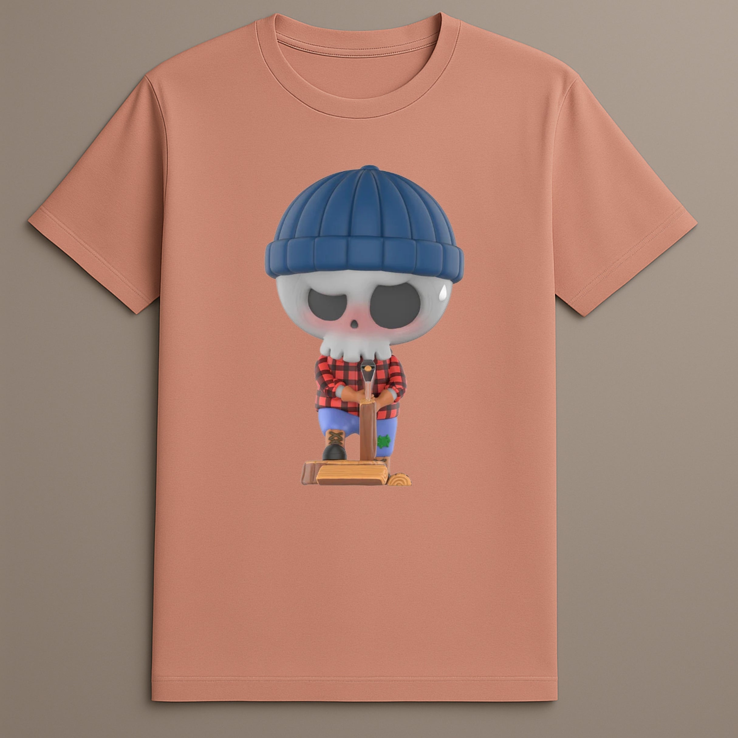 Labubu outdoor chopping wood print

