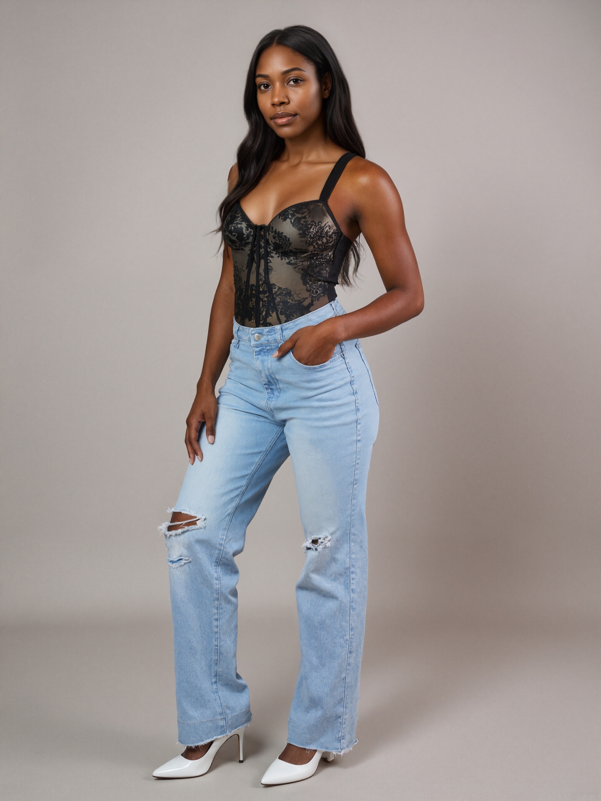 Lace Underwire Bodysuit With Straps