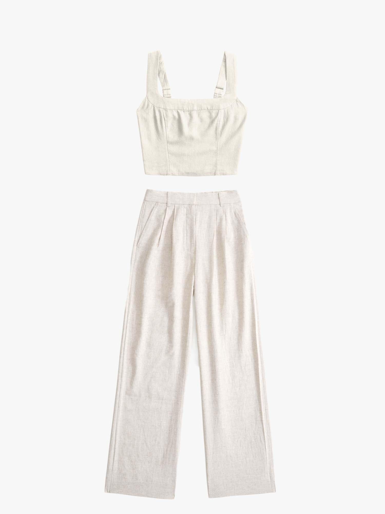 Tailored Linen Blend Set