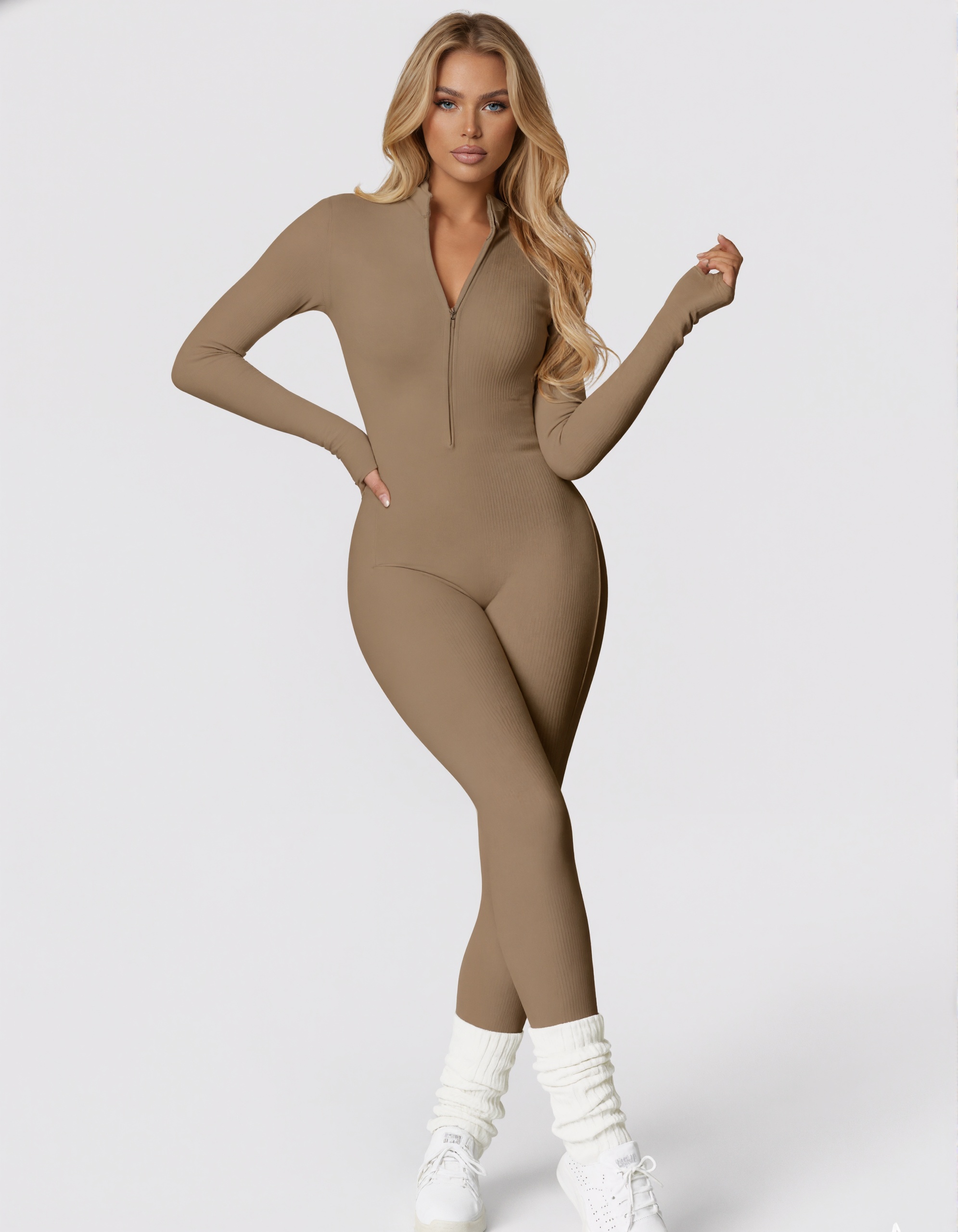 Long Sleeve Fleece Jumpsuit