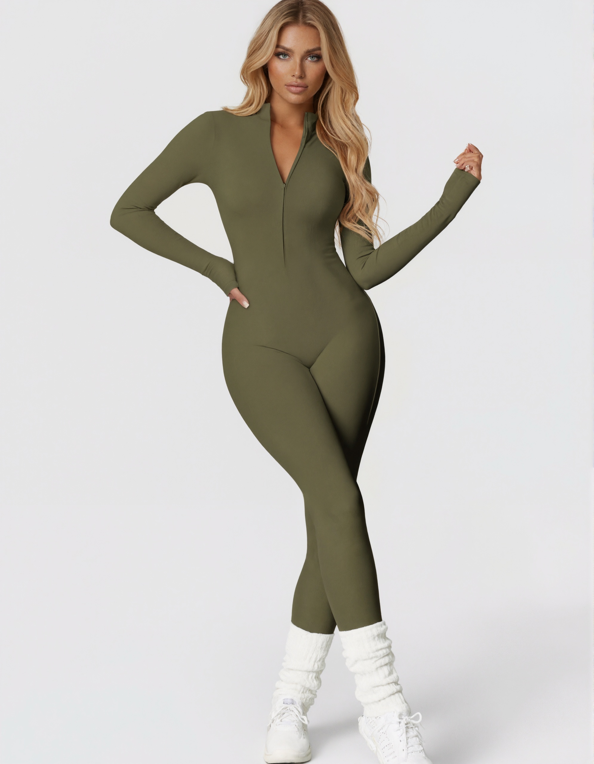 Long Sleeve Fleece Jumpsuit