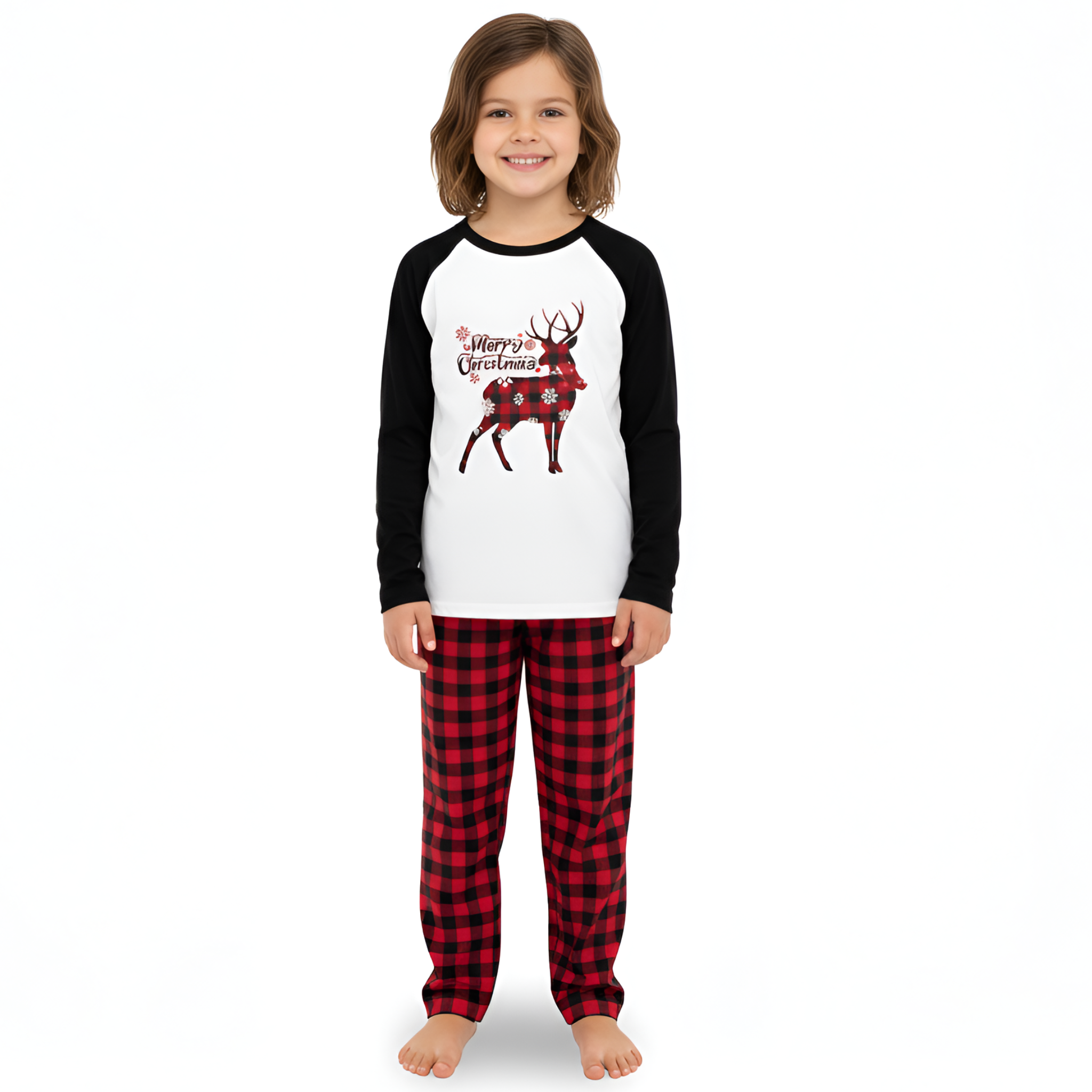 Merry Christmas Reindeer Design Family Matching Pajama Sets
