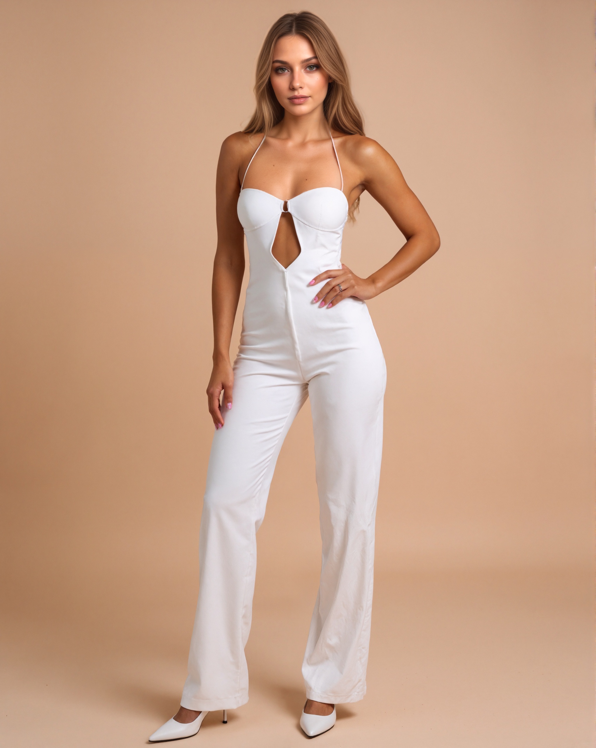 Minimal Sleeveless One Piece Casual Jumpsuit