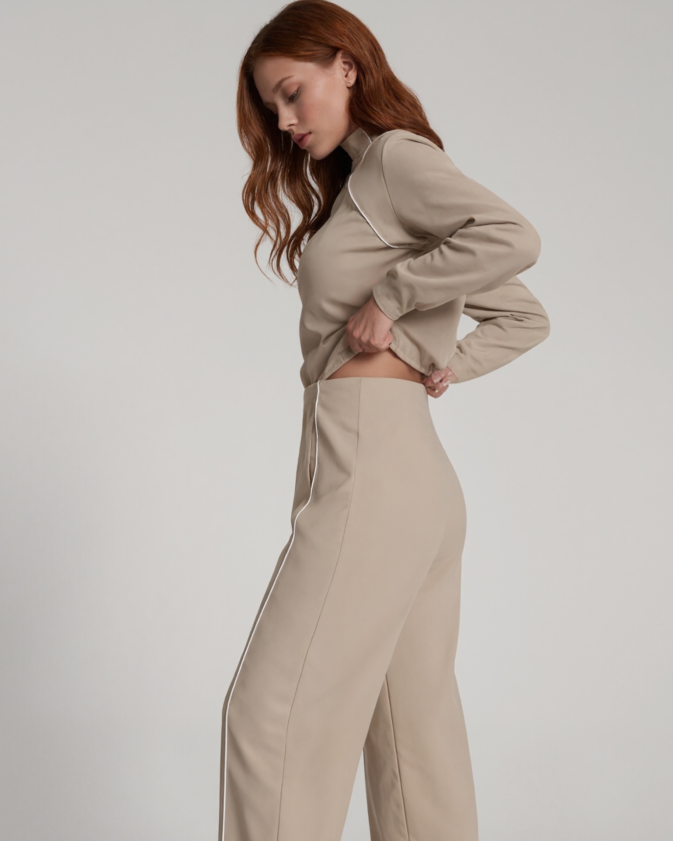 Pique Half Zip Jumpsuit Soft Stretch One Piece