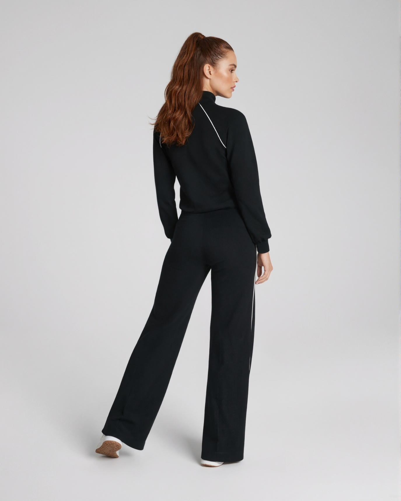 Pique Half Zip Jumpsuit Soft Stretch One Piece