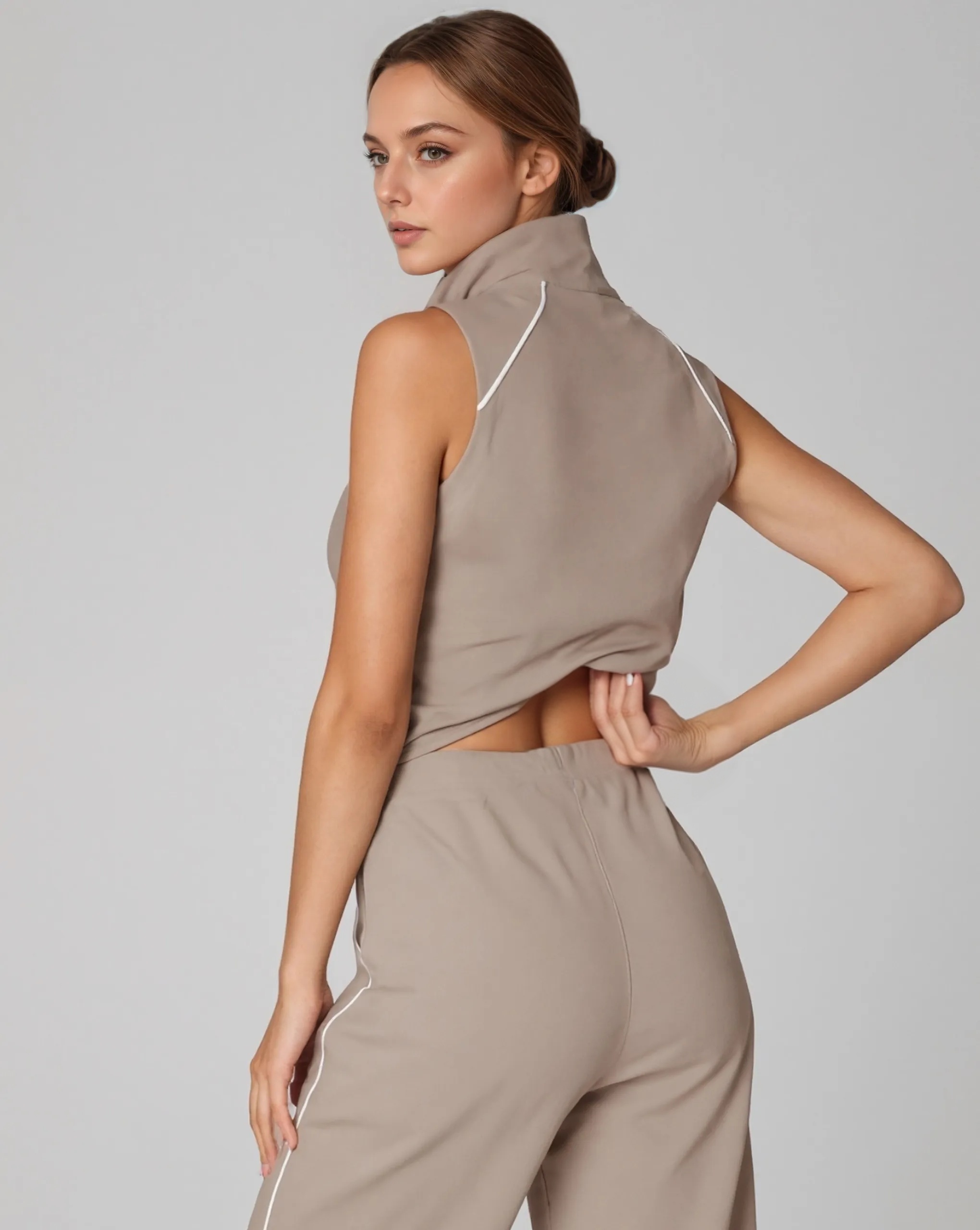 Pique Sleeveless Lightweight Jumpsuit 