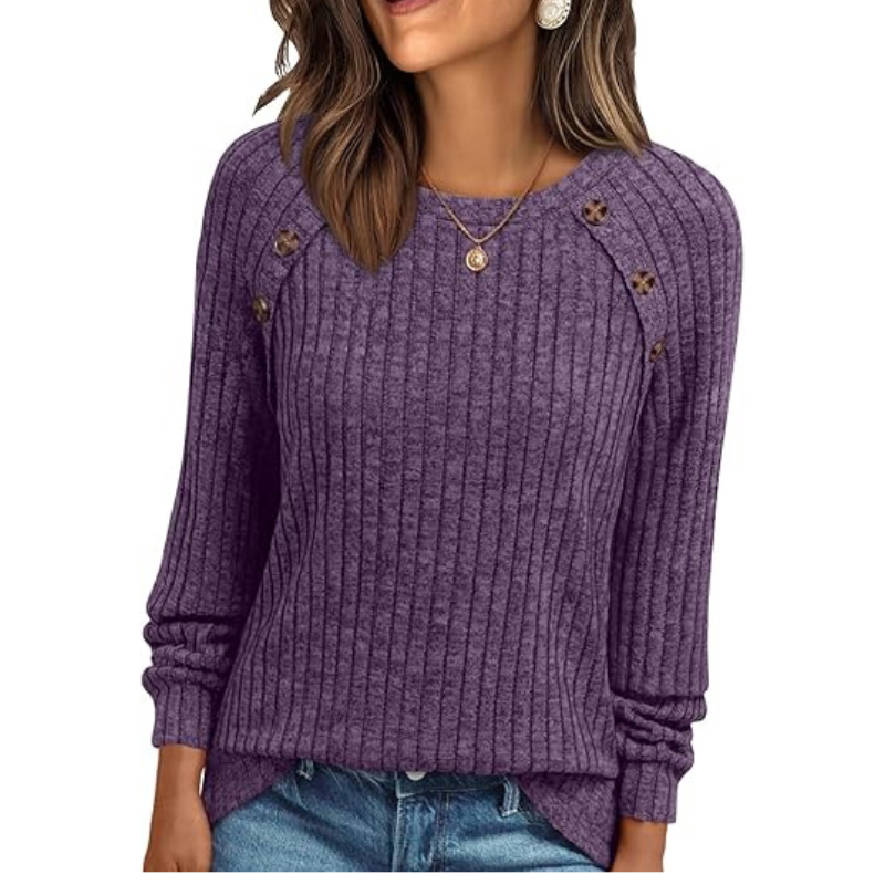 Womens Long Sleeve Sweater Casual Tunic Work Top