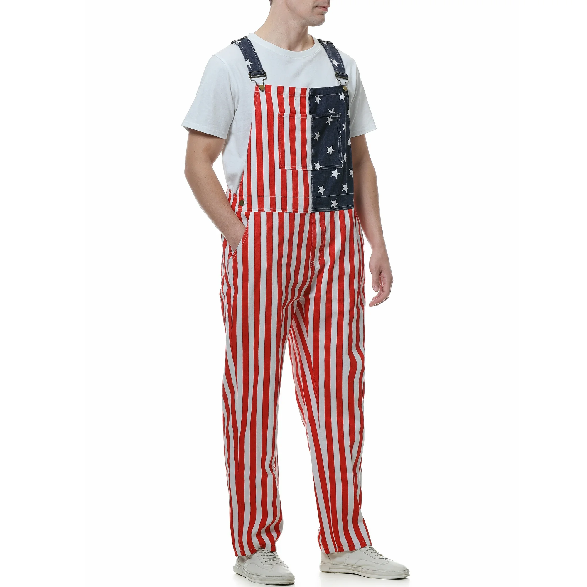  Denim Bib Coveralls Adjustable Straps Jumpsuit with Zip