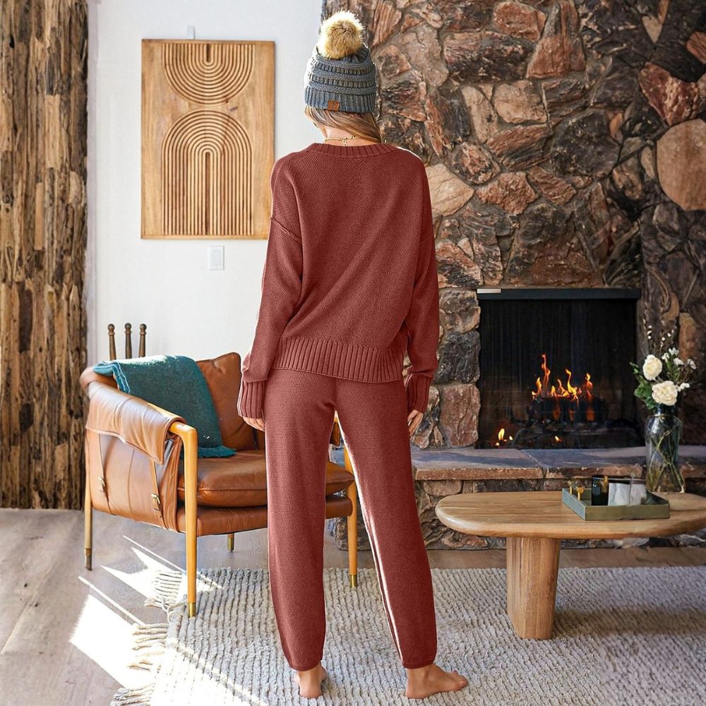 Womens Cardigan Pants Sets 2 Piece Slouchy Sweater Loungewear