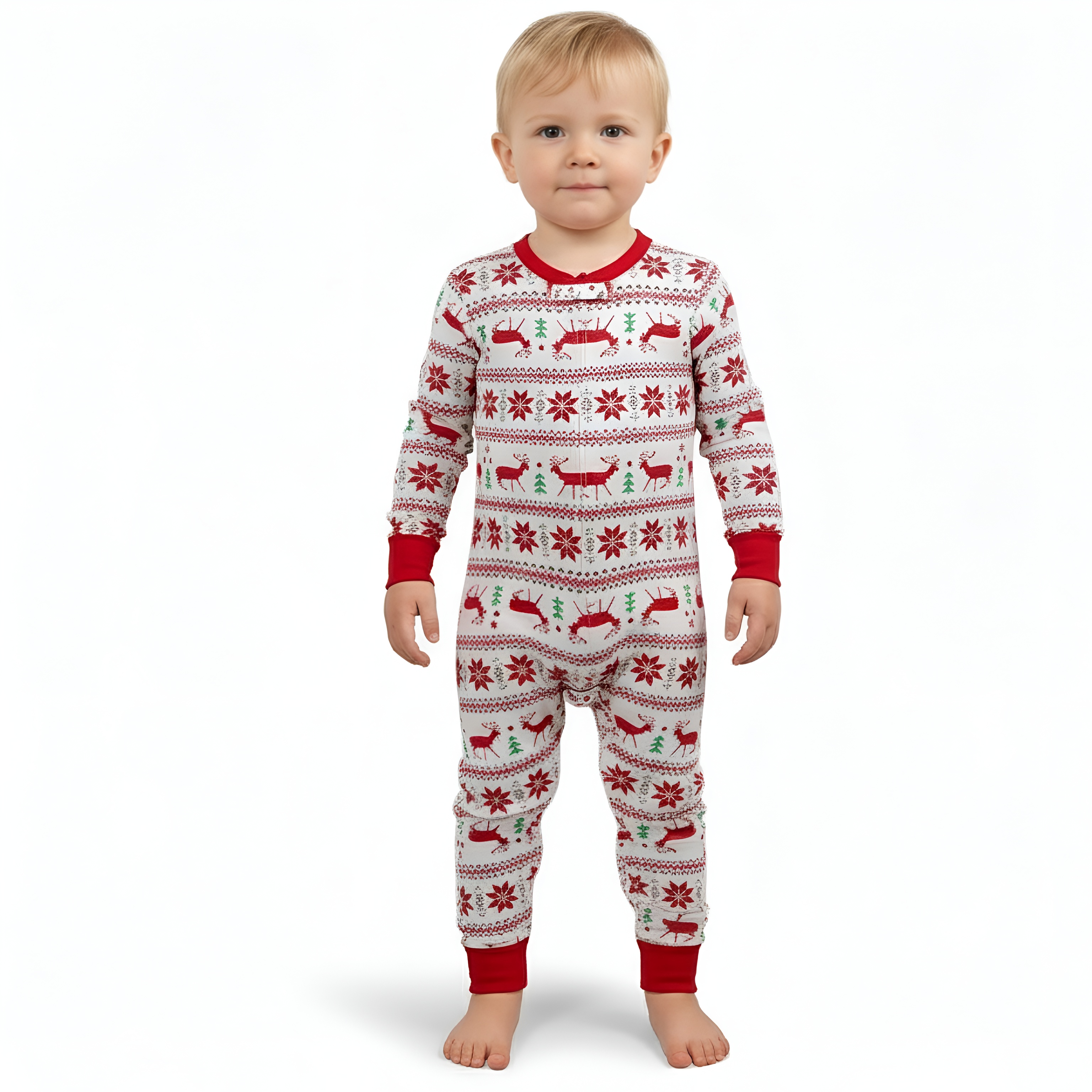 Reindeer And Snow Design Matching Family Christmas PajamasReindeer And Snow Design Matching Family Christmas Pajama Set - Image 5