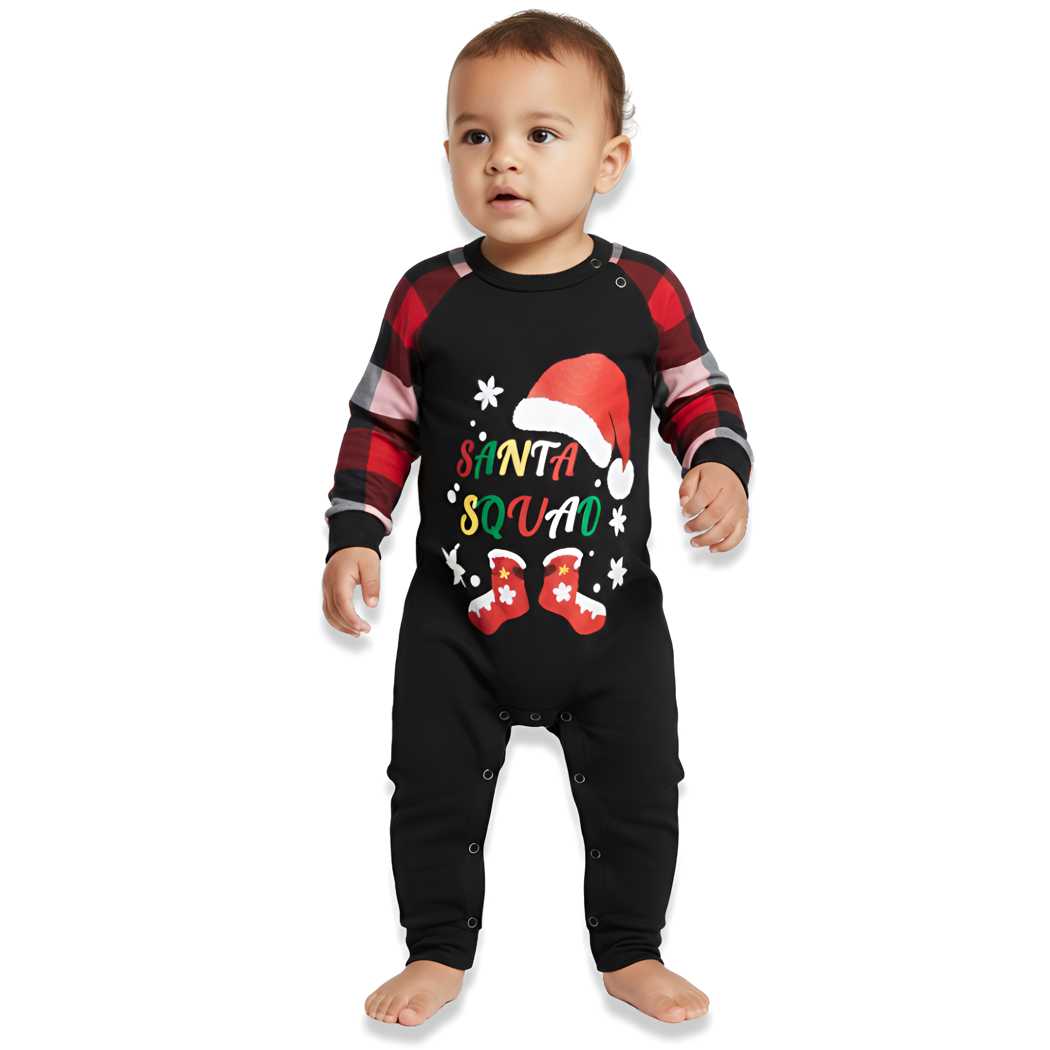 Santa Squad Plaid Christmas Family Matching Pajama SetsSanta Squad Plaid Christmas Family Matching Pajama Sets - Image 5
