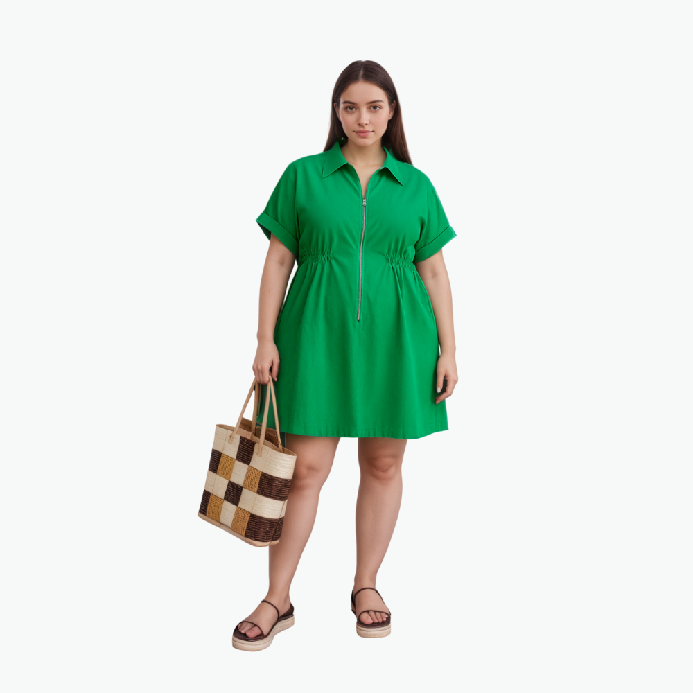 Utility Cinched Zip Dress